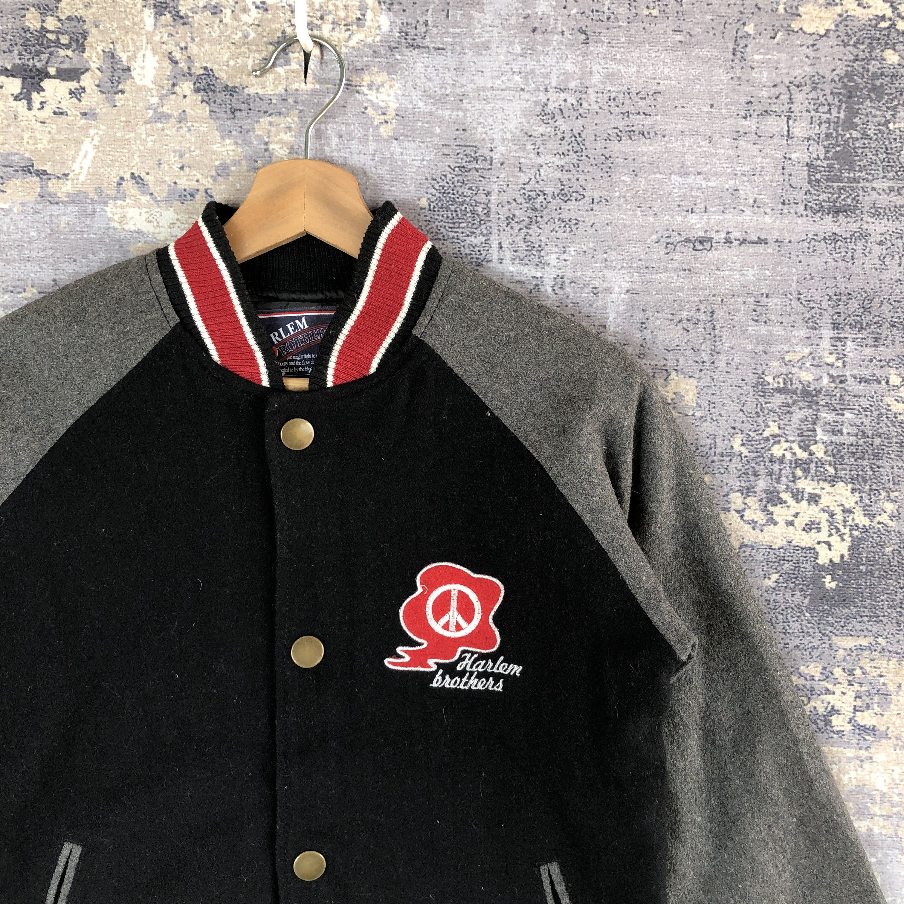 Japanese Brand × Vintage Harlem Brothers Varsity Jacket Skates Letterman Wool Jacket Size US XS / EU 42 / 0 - 6 Thumbnail