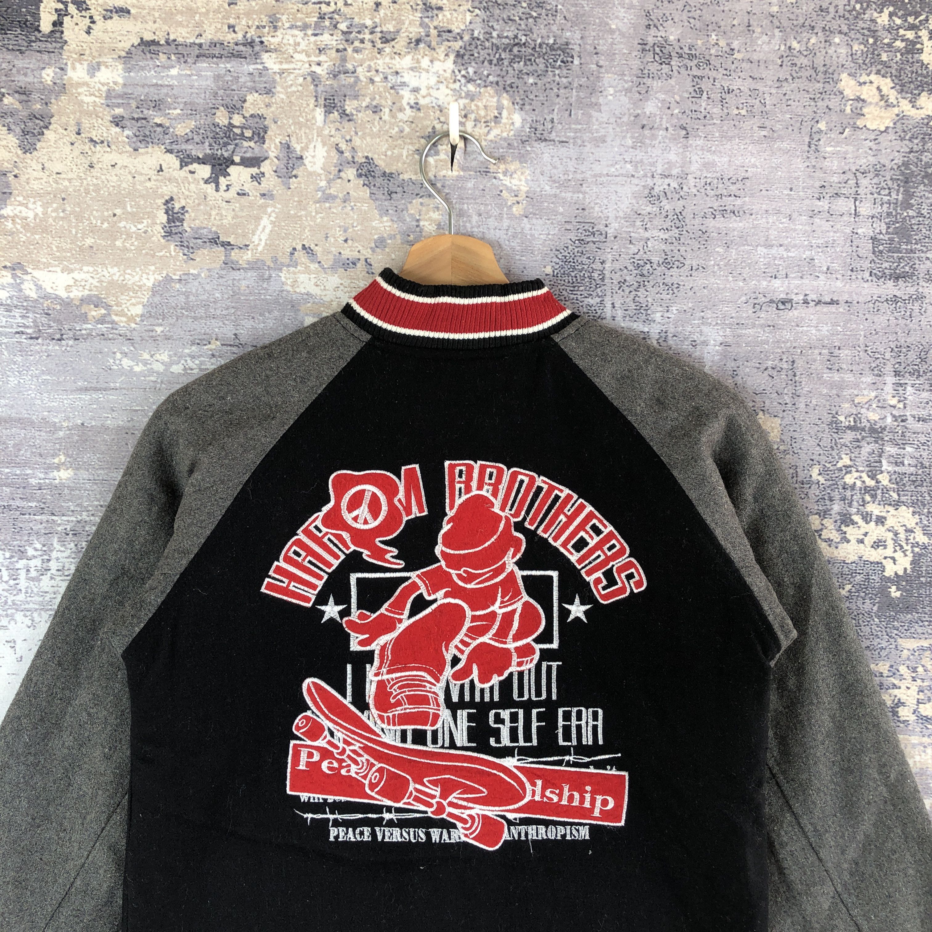 Japanese Brand × Vintage Harlem Brothers Varsity Jacket Skates Letterman Wool Jacket Size US XS / EU 42 / 0 - 3 Thumbnail