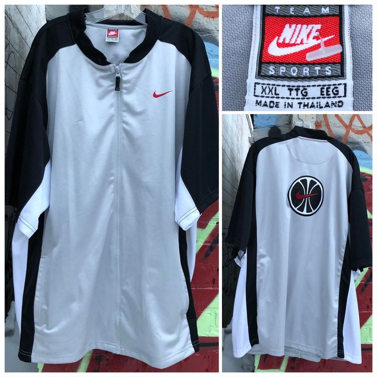 Nike × Vintage Vintage 90s Nike Basketball Warmup Full Zip Track Jacket Size US XXL / EU 58 / 5 - 1 Thumbnail