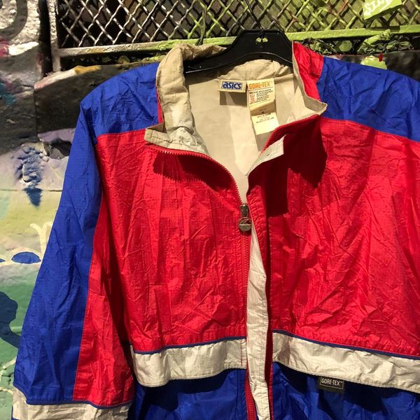 Vintage 80s Vintage ASICS GORTEX Nylon Track Jacket swishy