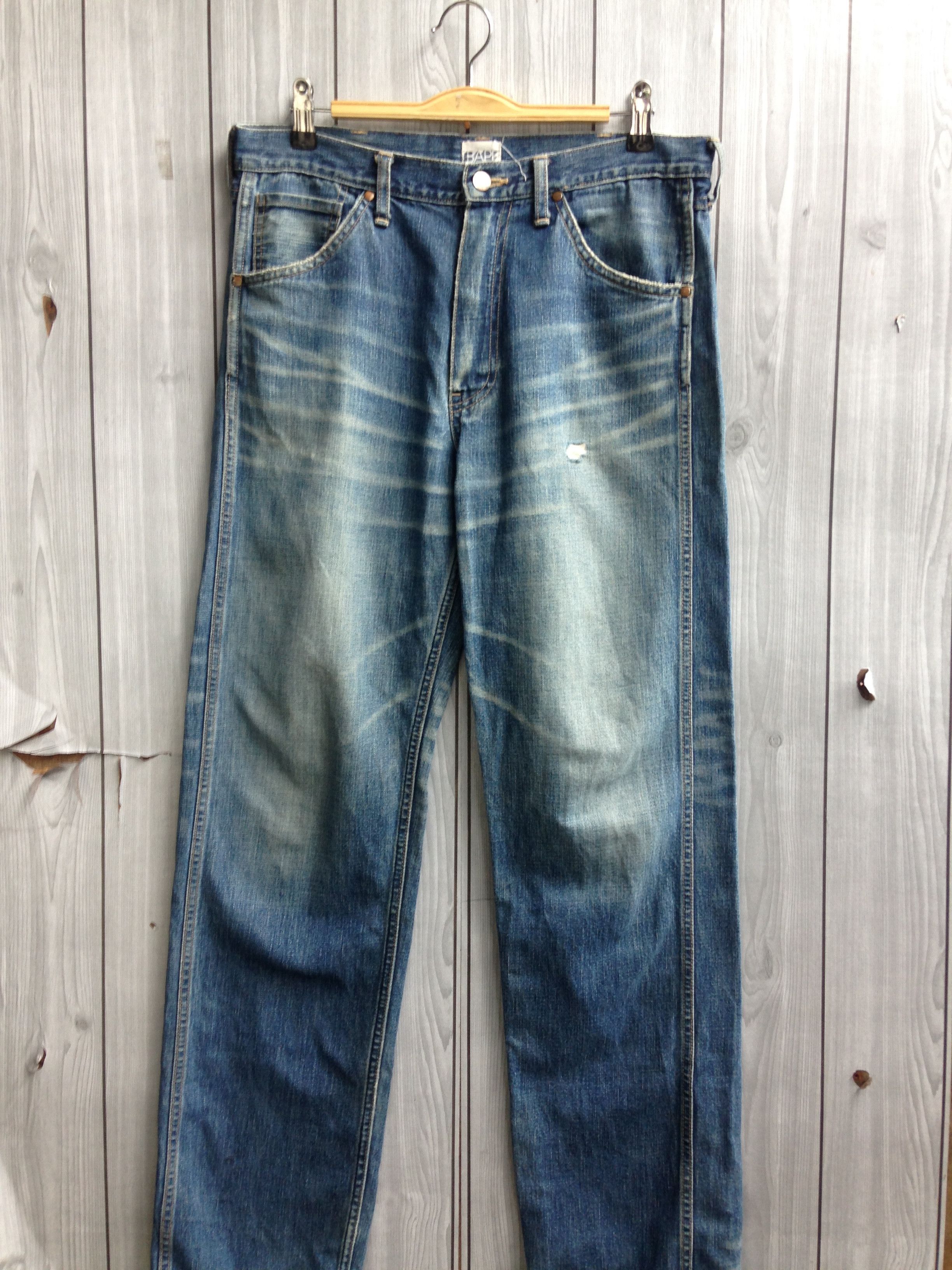 Bape Bape Distressed Denim Pants Size US 33 - 1 Thumbnail