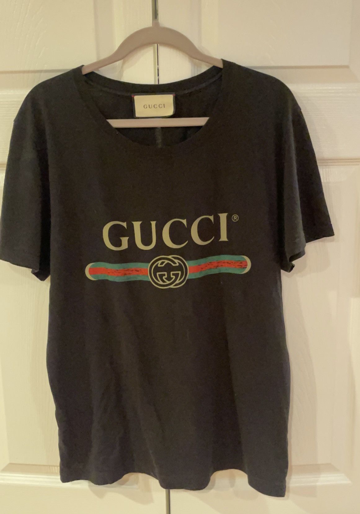 Gucci Oversize washed T-shirt with Gucci logo Size US S / EU 44-46 / 1 - 3 Thumbnail
