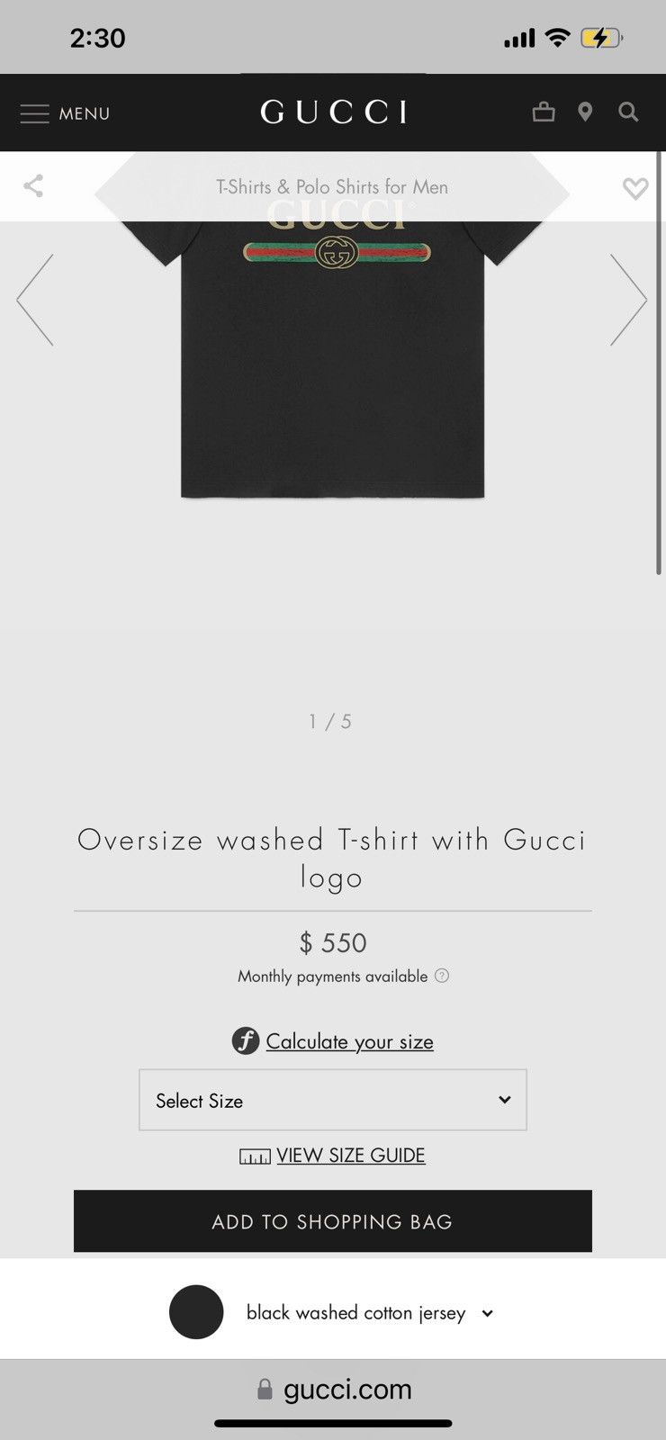 Gucci Oversize washed T-shirt with Gucci logo Size US S / EU 44-46 / 1 - 11 Thumbnail