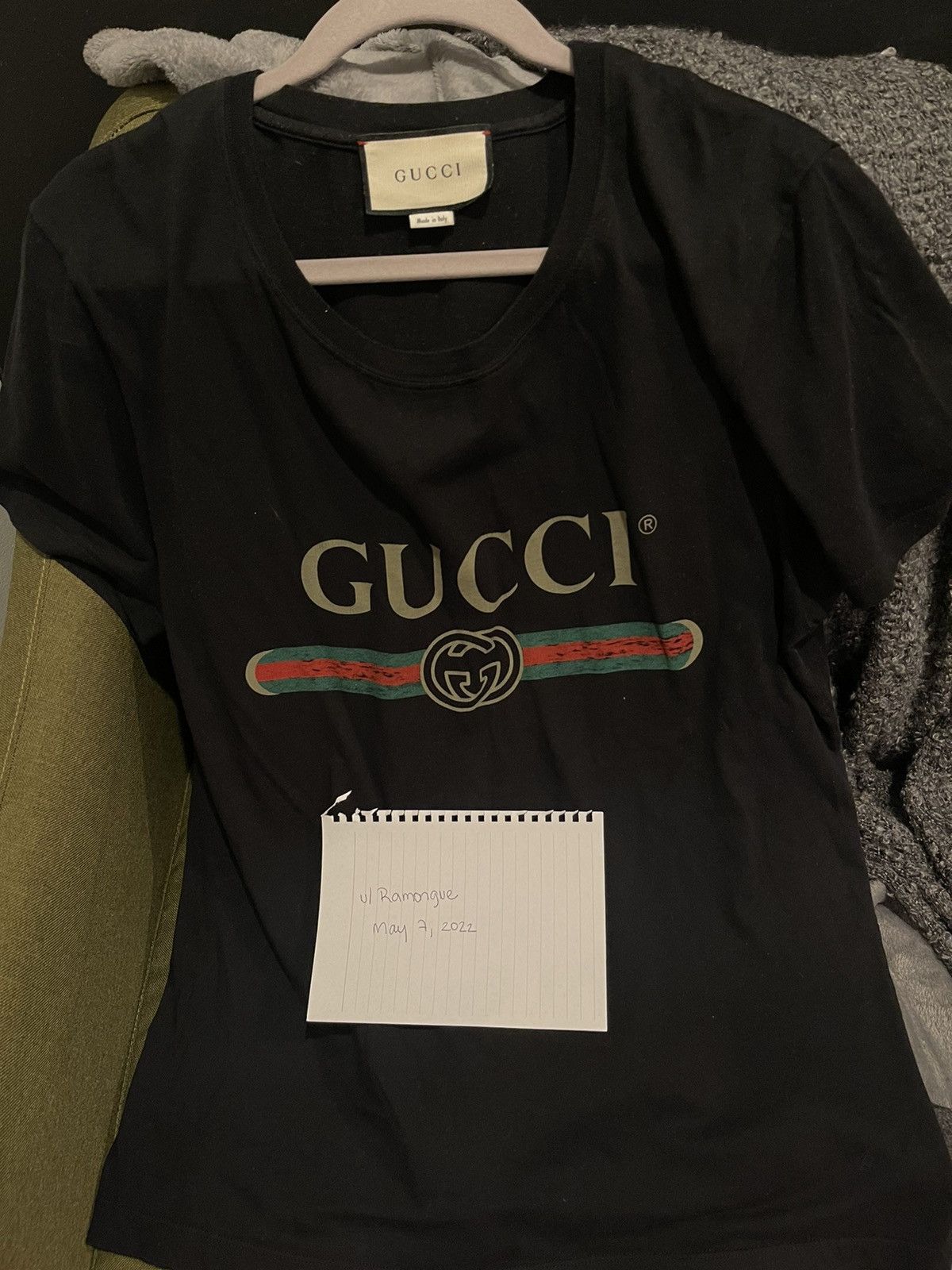 Gucci Oversize washed T-shirt with Gucci logo Size US S / EU 44-46 / 1 - 10 Thumbnail