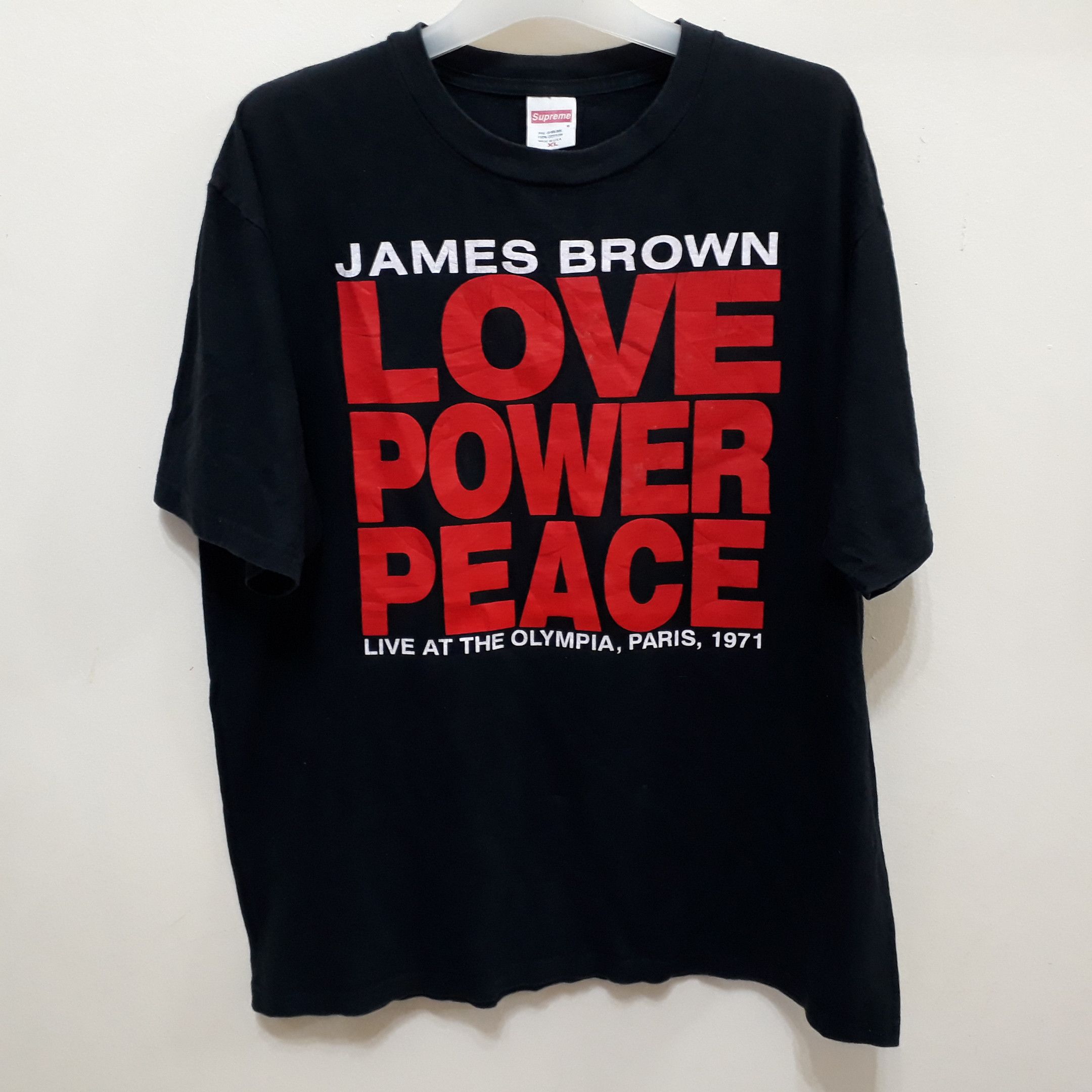 Band Tees × Supreme Supreme x James Brown T Shirt Love Power Peace