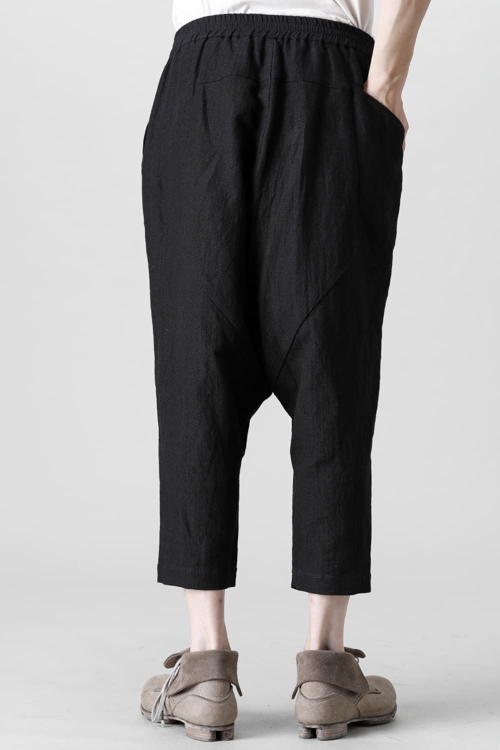 Devoa Drop crotch cropped pants cotton ramie shrink Size US 31 - 13 Thumbnail