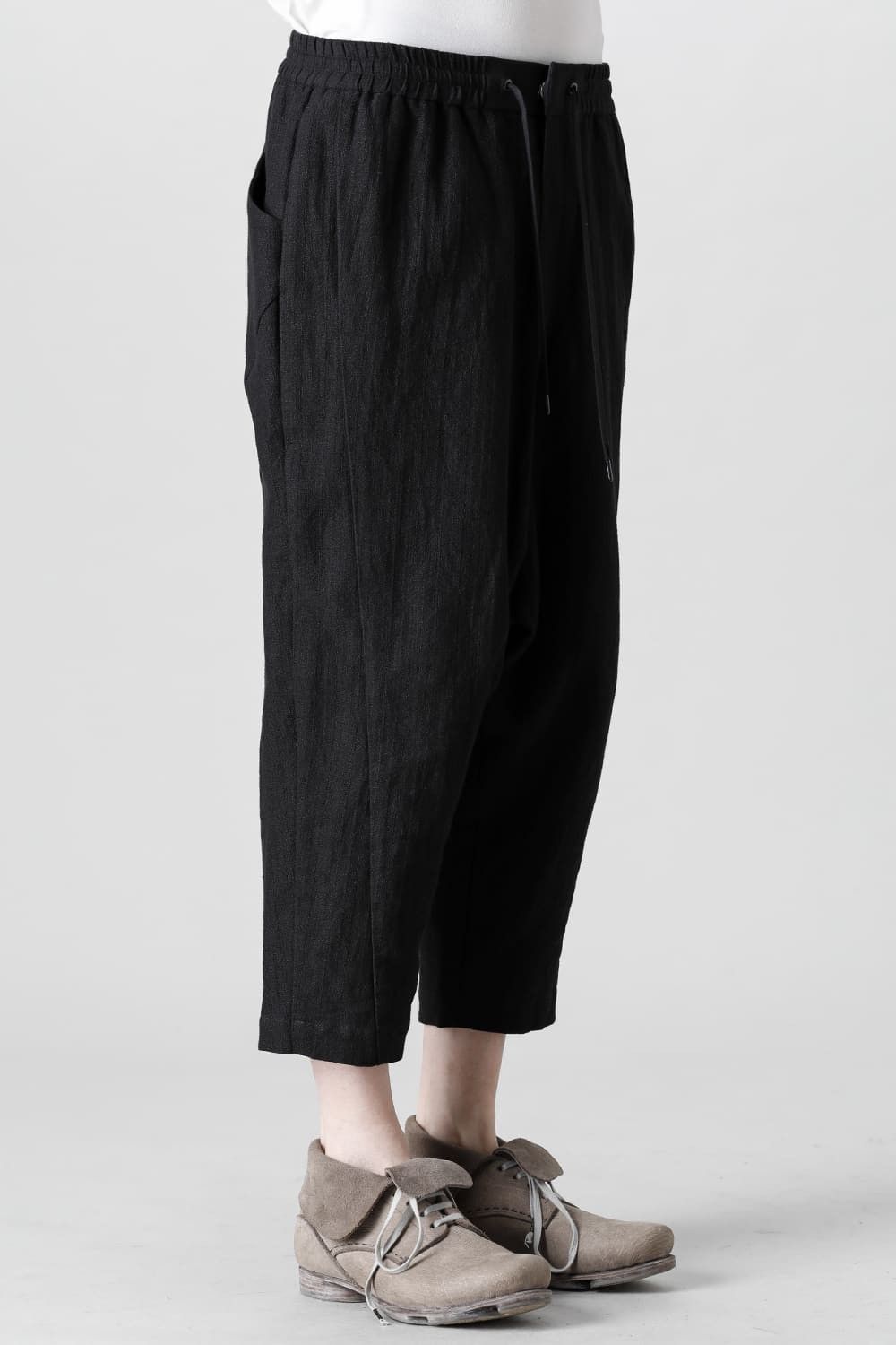 Devoa Drop crotch cropped pants cotton ramie shrink Size US 31 - 10 Thumbnail
