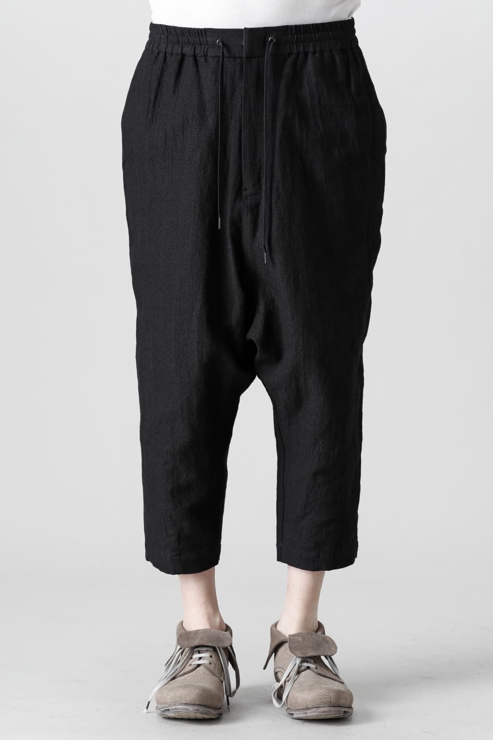 Devoa Drop crotch cropped pants cotton ramie shrink Size US 31 - 4 Thumbnail