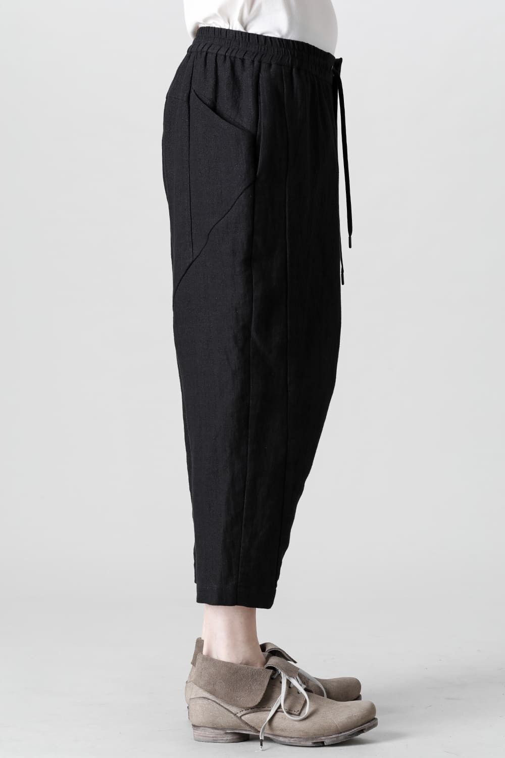 Devoa Drop crotch cropped pants cotton ramie shrink Size US 31 - 9 Thumbnail