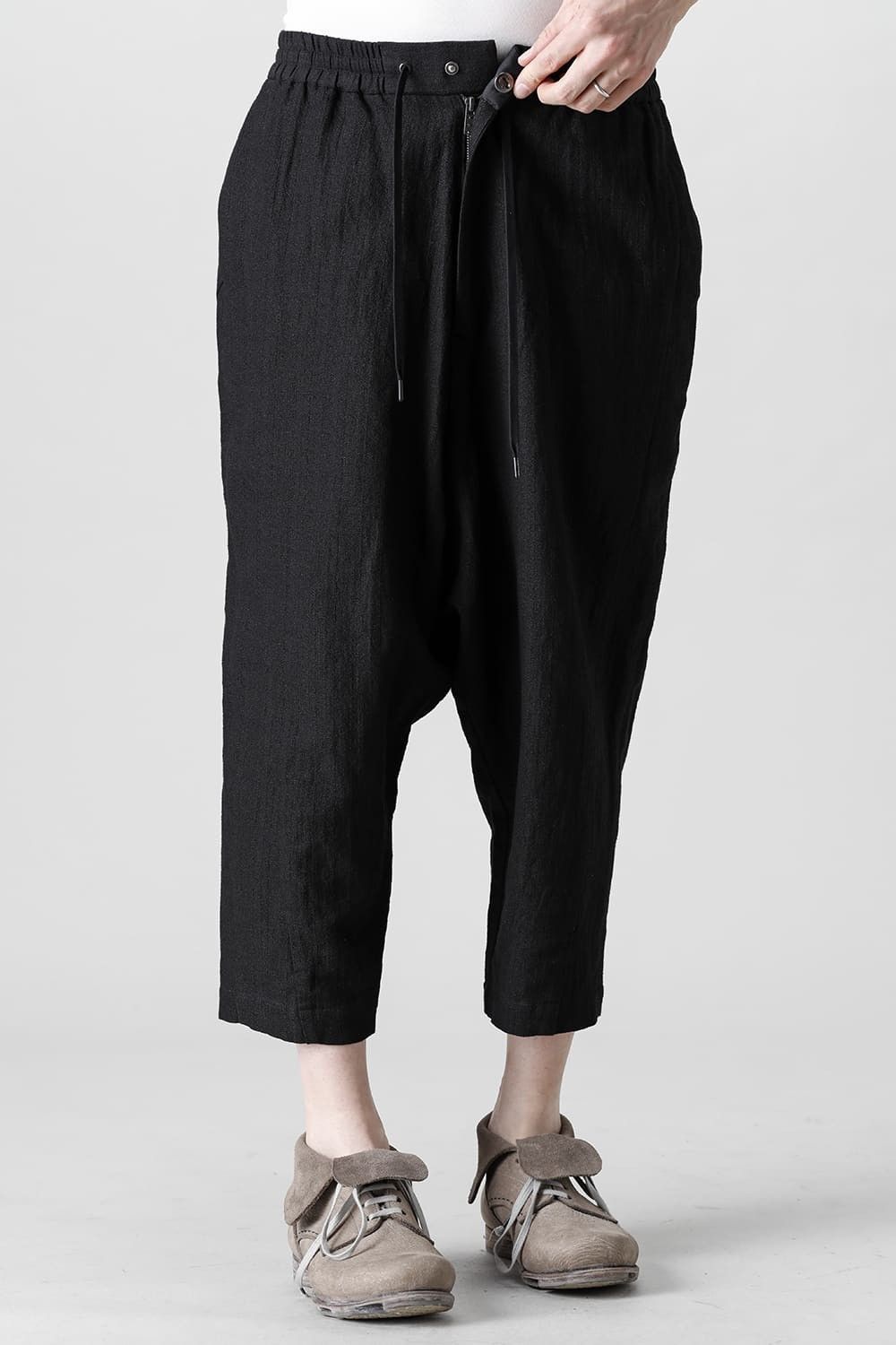 Devoa Drop crotch cropped pants cotton ramie shrink Size US 31 - 12 Thumbnail