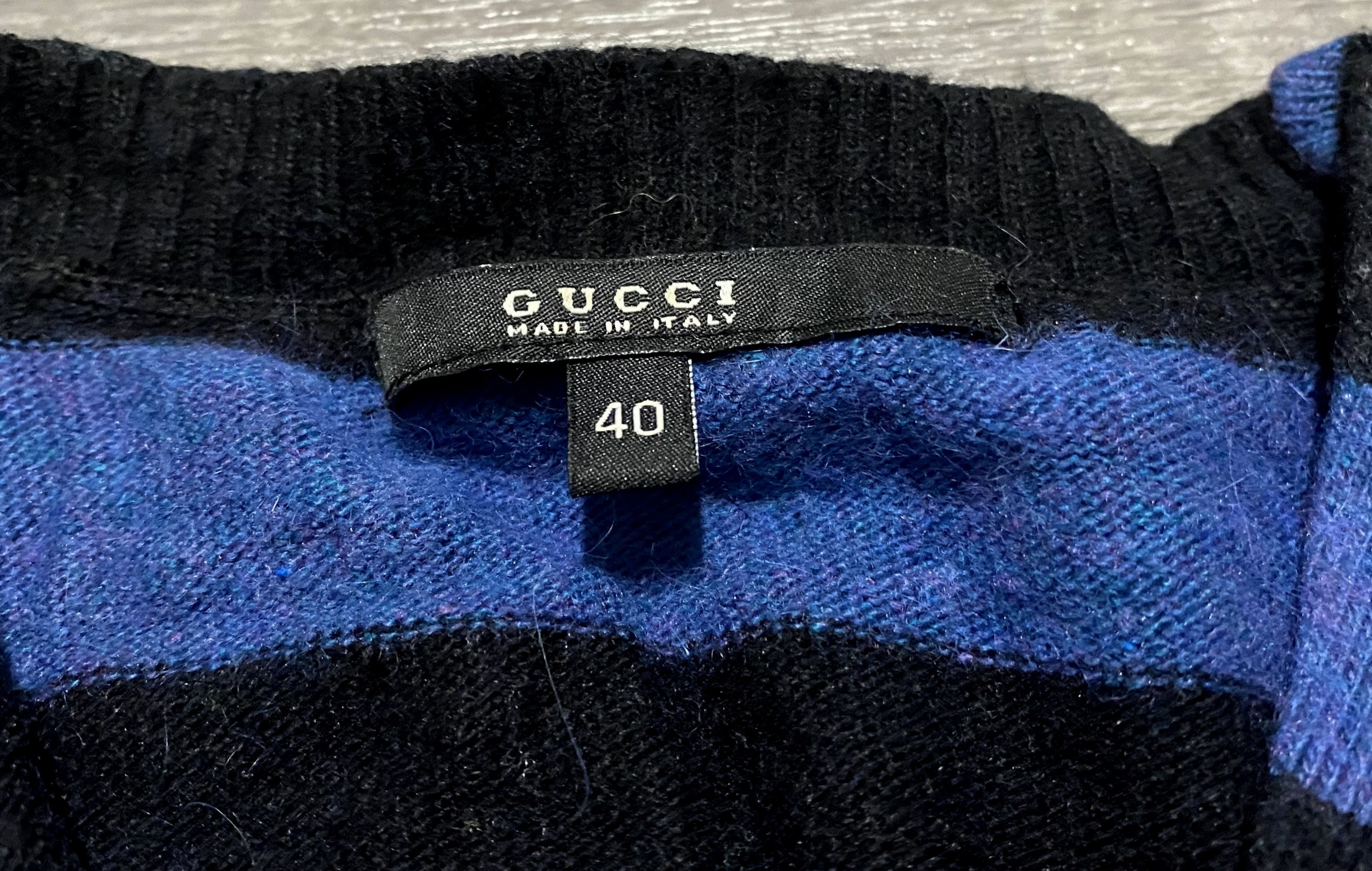 Gucci Women's Gucci Vintage Striped Transformer Mohair Sweater Size S / US 4 / IT 40 - 10 Thumbnail
