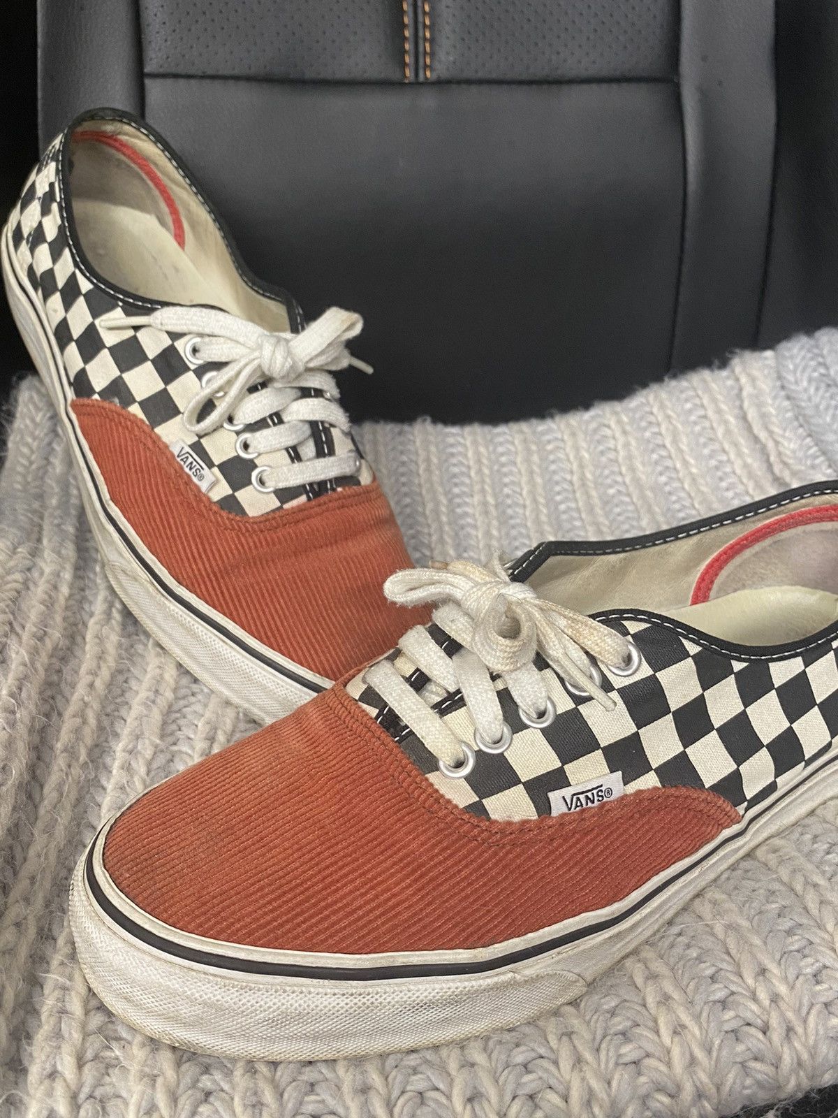 Supreme Vans Supreme Vans Checkered Corduroy Coral Red Grailed