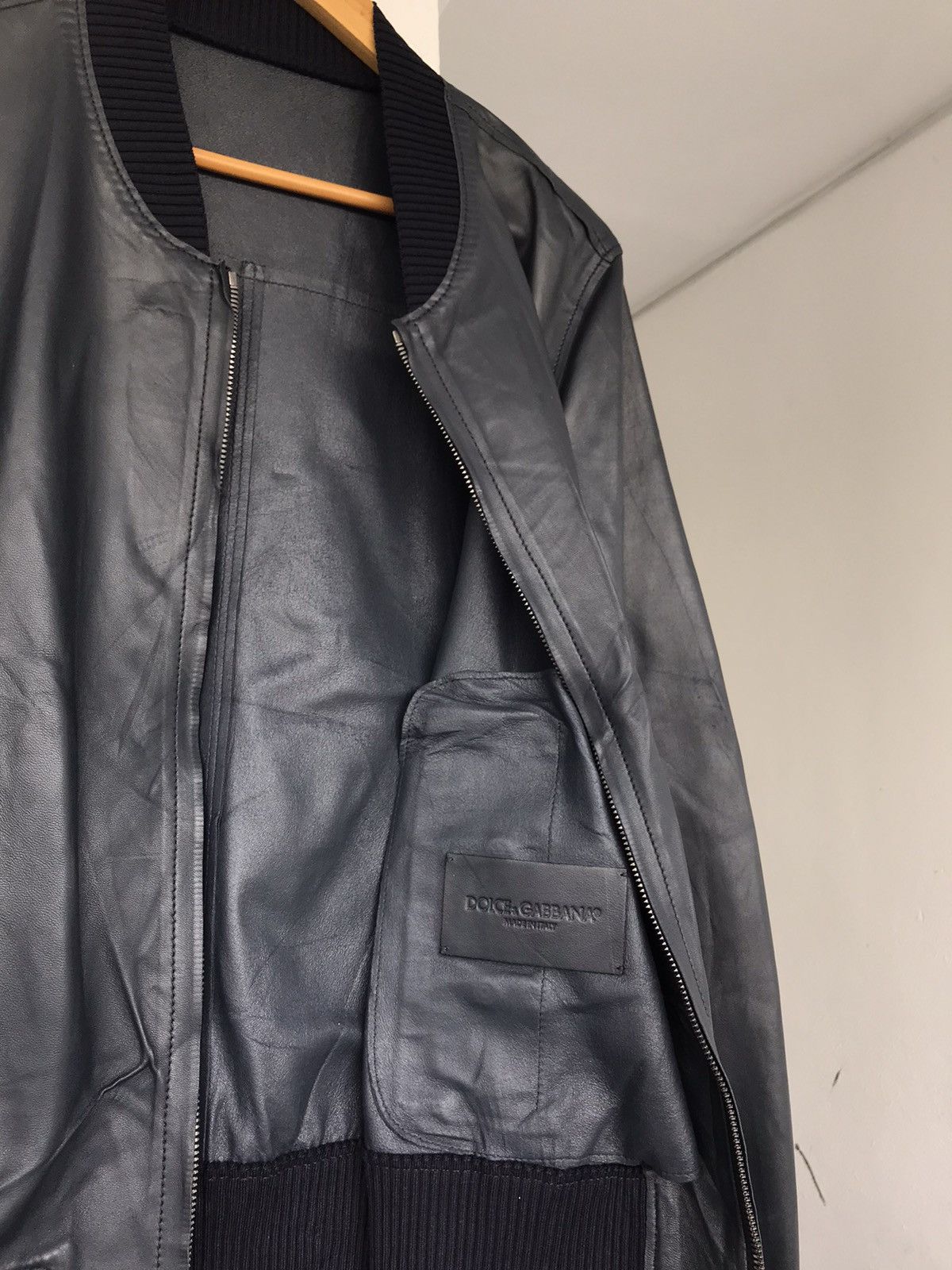 Dolce & Gabbana DOLCE & GABBANA LEATHER BOMBER JACKET Size US S / EU 44-46 / 1 - 14 Thumbnail