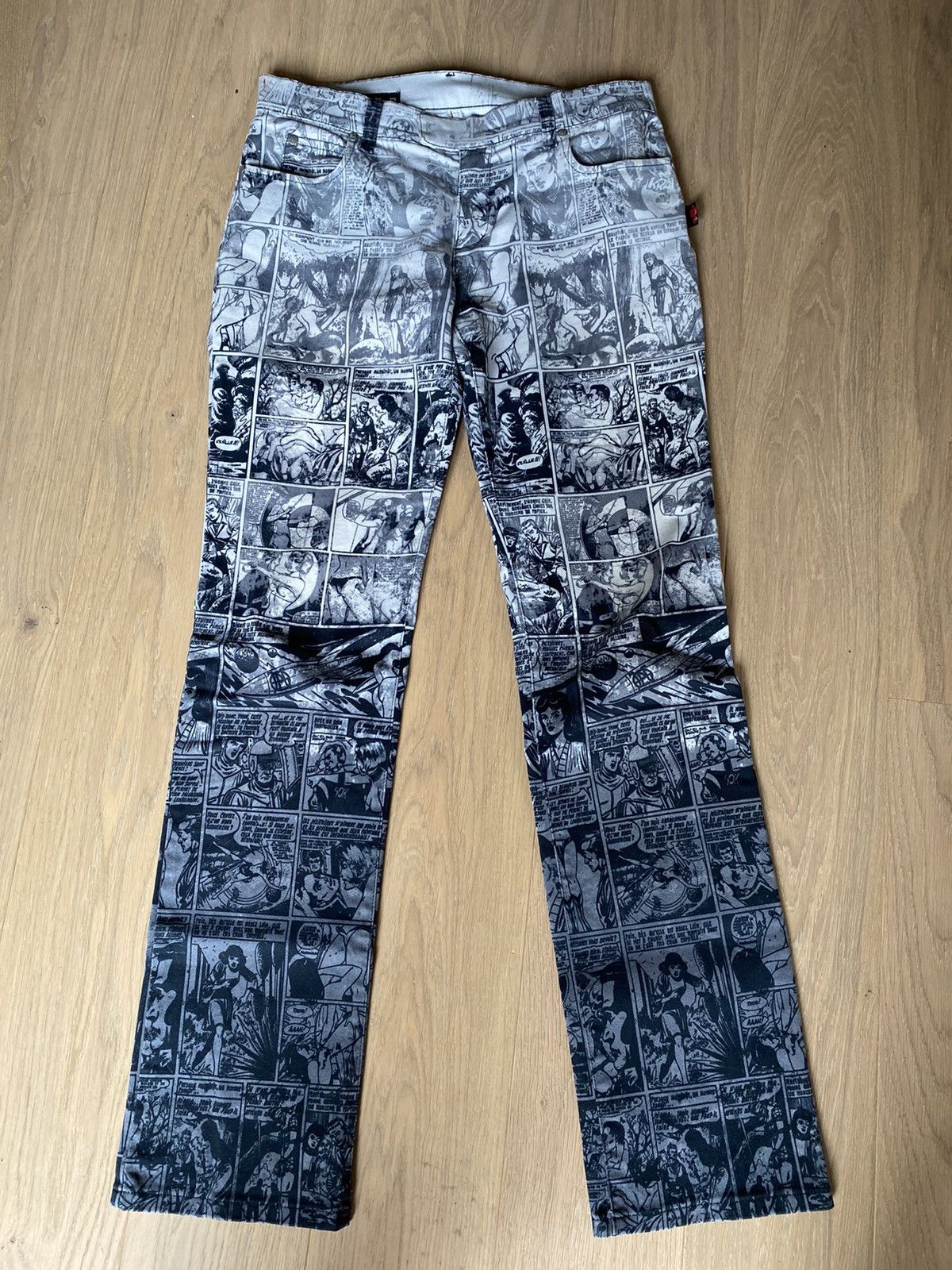 JEAN PAUL GAULTIER JPG JEANS comic print RARE JEANS size 30
