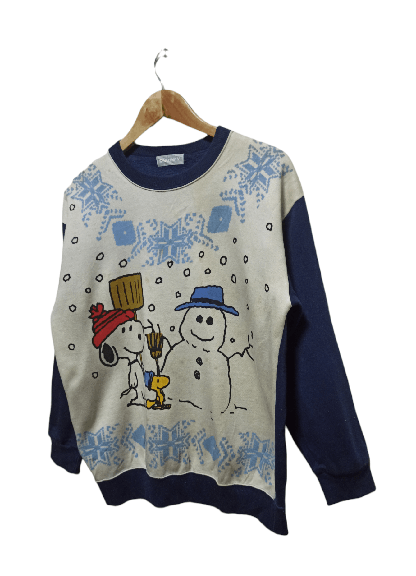 Peanuts × Vintage Rare🔥 Snoopy and Charlie Brown Flying Ace Snow Sweatshirt Size US M / EU 48-50 / 2 - 2 Thumbnail