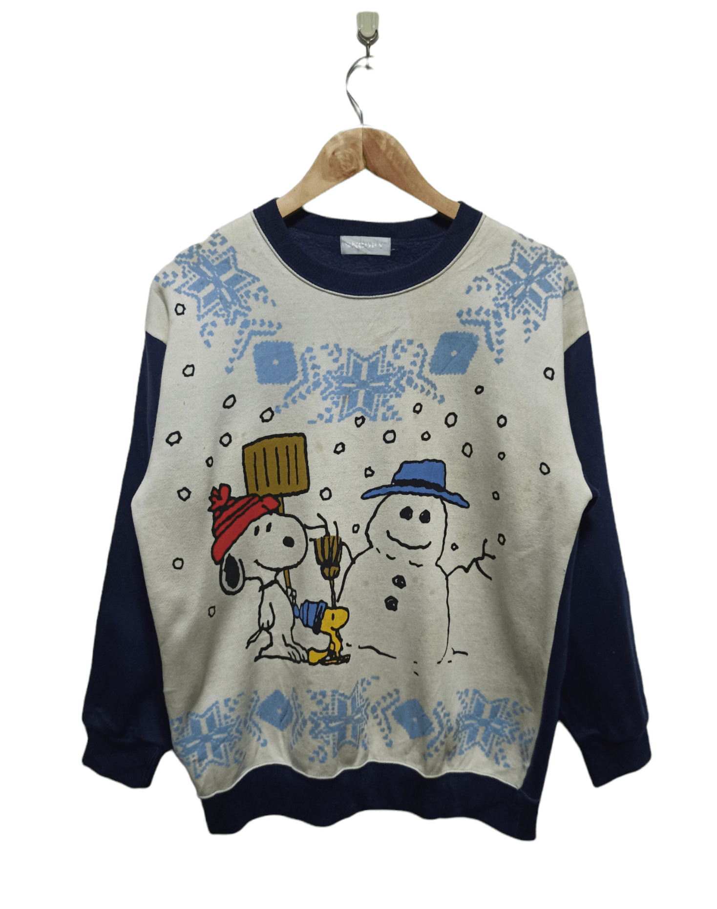 Peanuts × Vintage Rare🔥 Snoopy and Charlie Brown Flying Ace Snow Sweatshirt Size US M / EU 48-50 / 2 - 1 Thumbnail