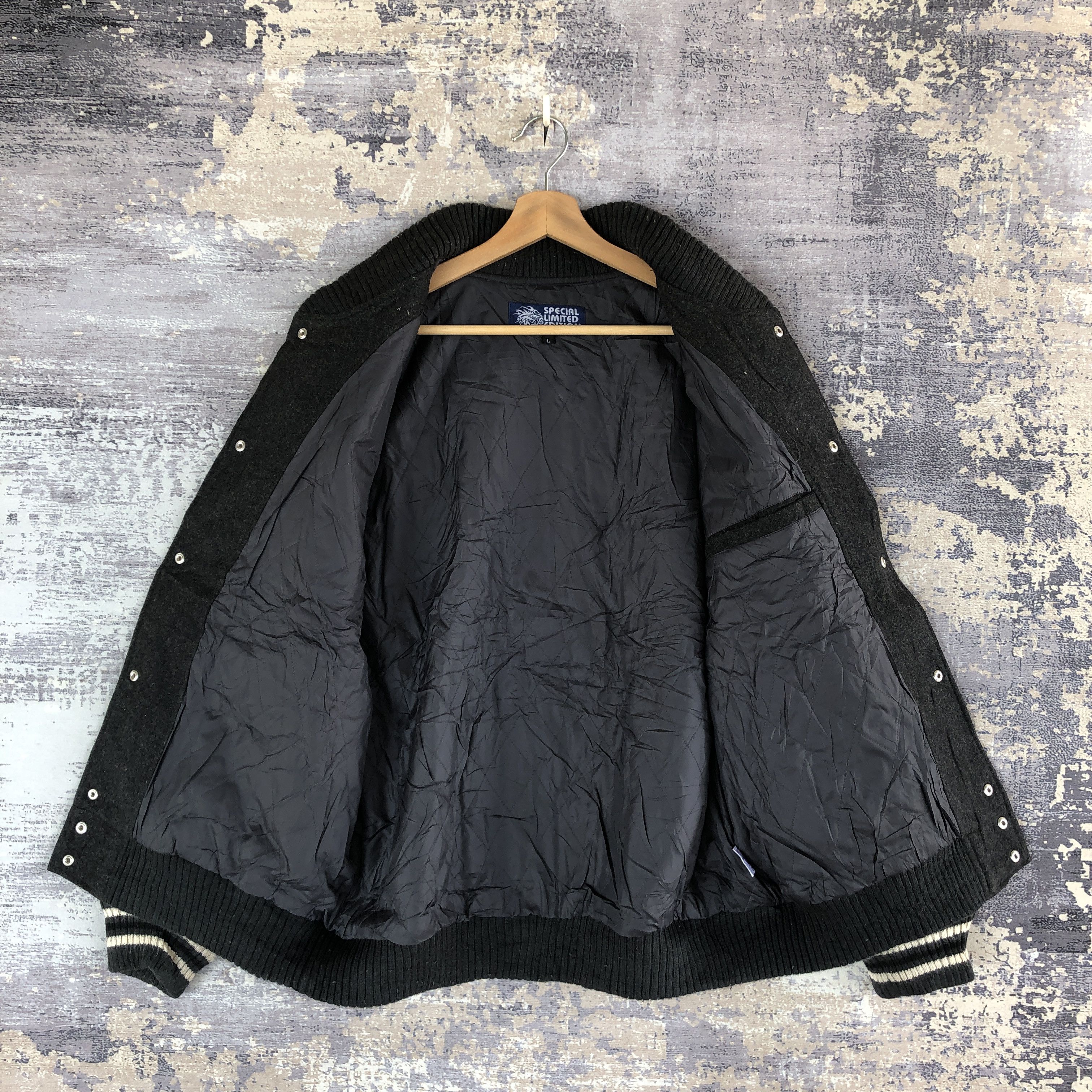Japanese Brand × Vintage BONG Varsity Jacket Letterman Leather Wool Jacket Size US L / EU 52-54 / 3 - 12 Thumbnail