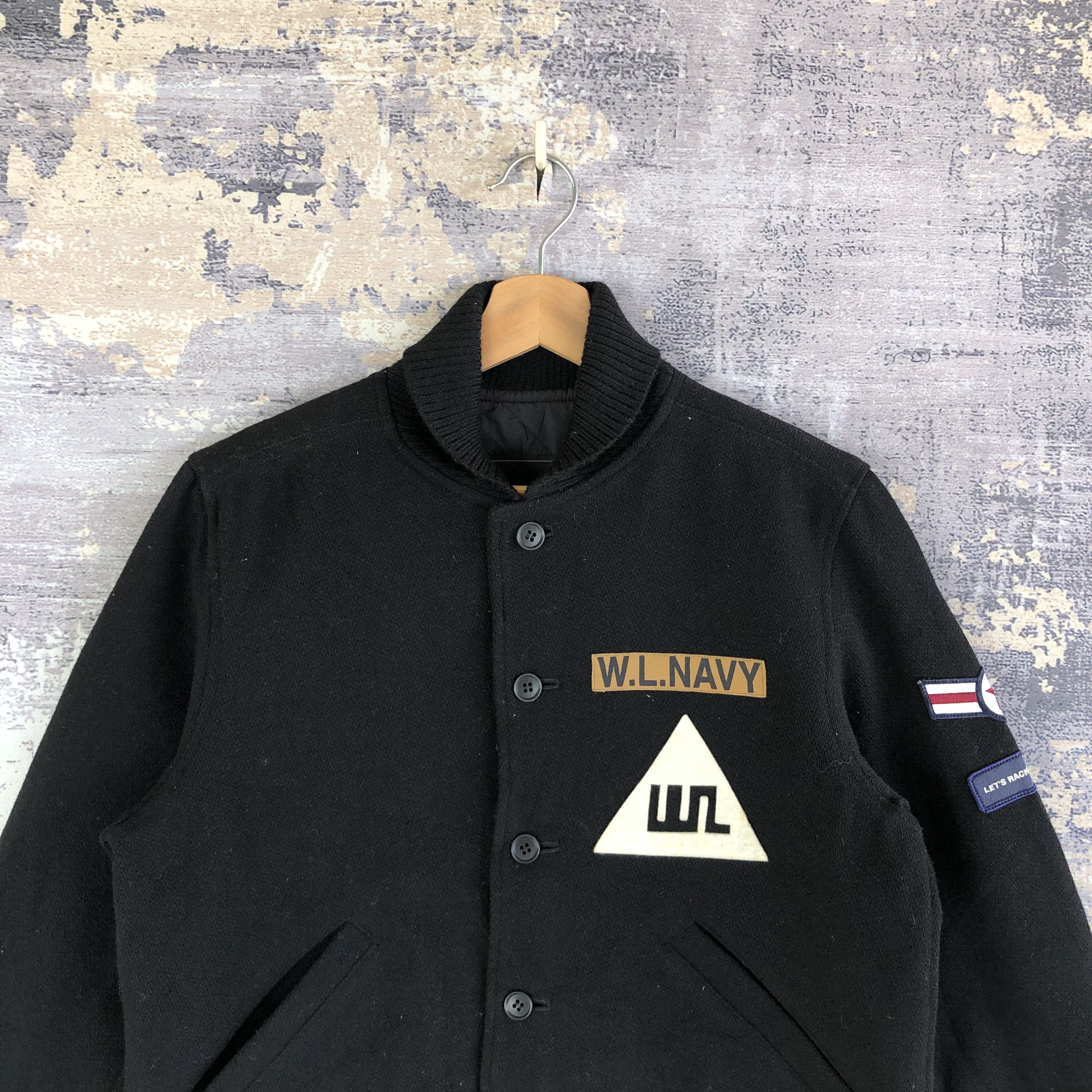 Japanese Brand × Vintage Vintage Japanese Varsity Jacket WL Navy Wool Jacket BS70200 Size US M / EU 48-50 / 2 - 2 Thumbnail