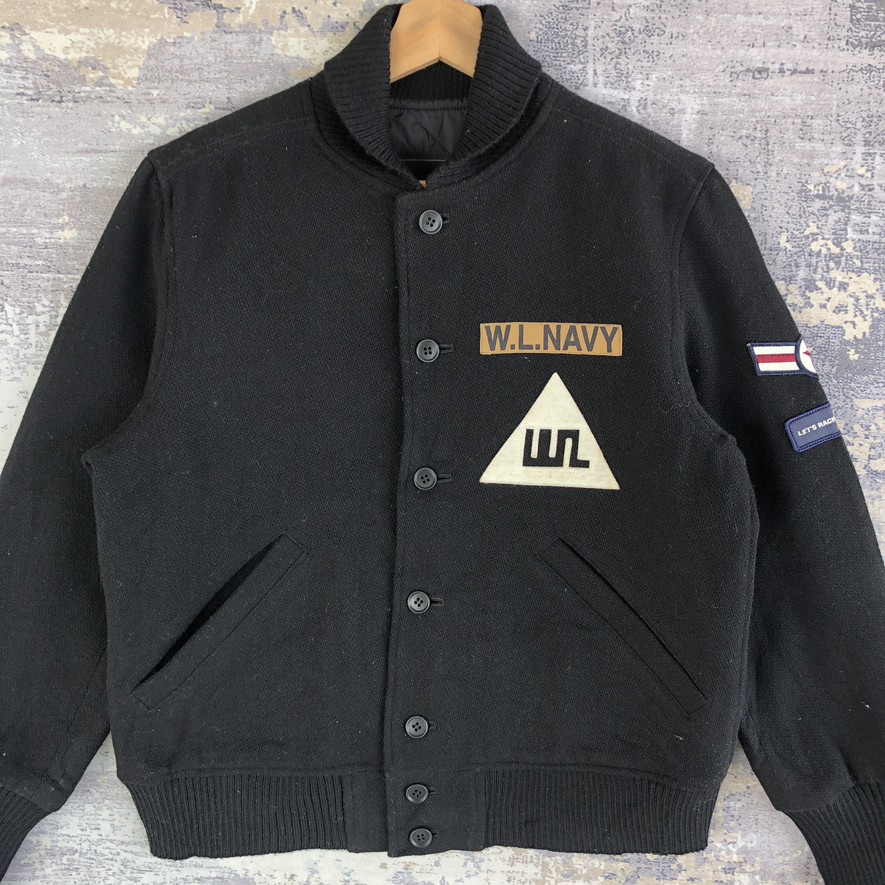 Japanese Brand × Vintage Vintage Japanese Varsity Jacket WL Navy Wool Jacket BS70200 Size US M / EU 48-50 / 2 - 3 Thumbnail