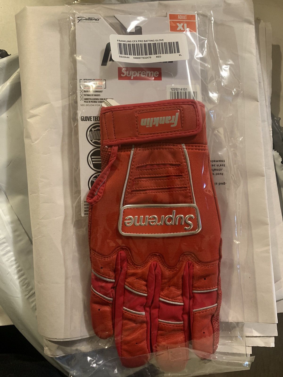 Supreme x Franklin CFX Pro Batting Gloves - Red - Medium