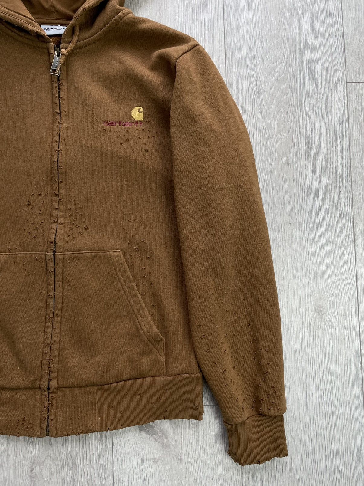 Carhartt Carhartt Distressed Hooded Jacket / Hoodie Brown *Vintage* Size US S / EU 44-46 / 1 - 2 Thumbnail