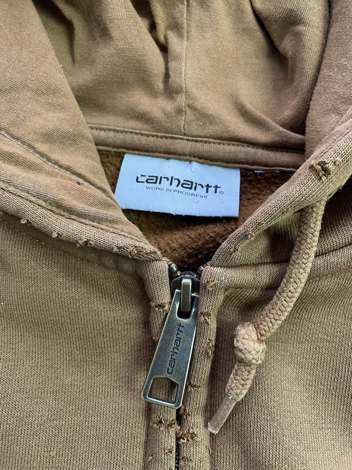 Carhartt Carhartt Distressed Hooded Jacket / Hoodie Brown *Vintage* Size US S / EU 44-46 / 1 - 11 Thumbnail