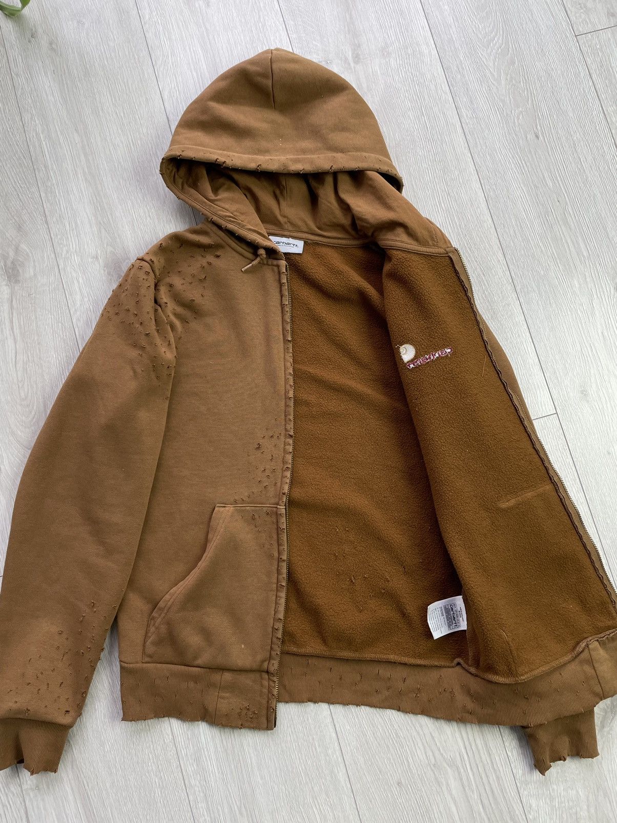 Carhartt Carhartt Distressed Hooded Jacket / Hoodie Brown *Vintage* Size US S / EU 44-46 / 1 - 13 Thumbnail