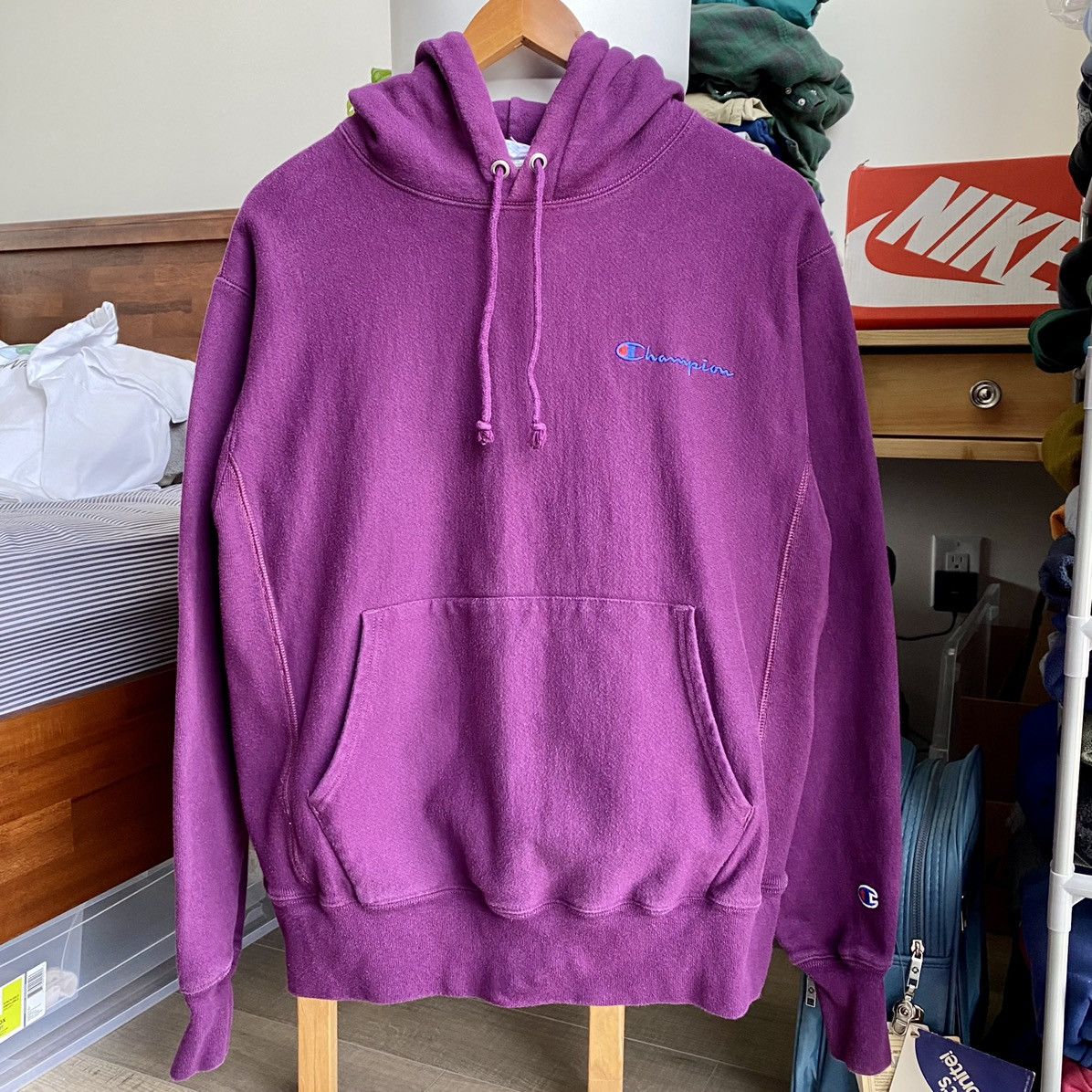 Champion Champion Reverse Weave Small Script Hoodie Grape Grailed