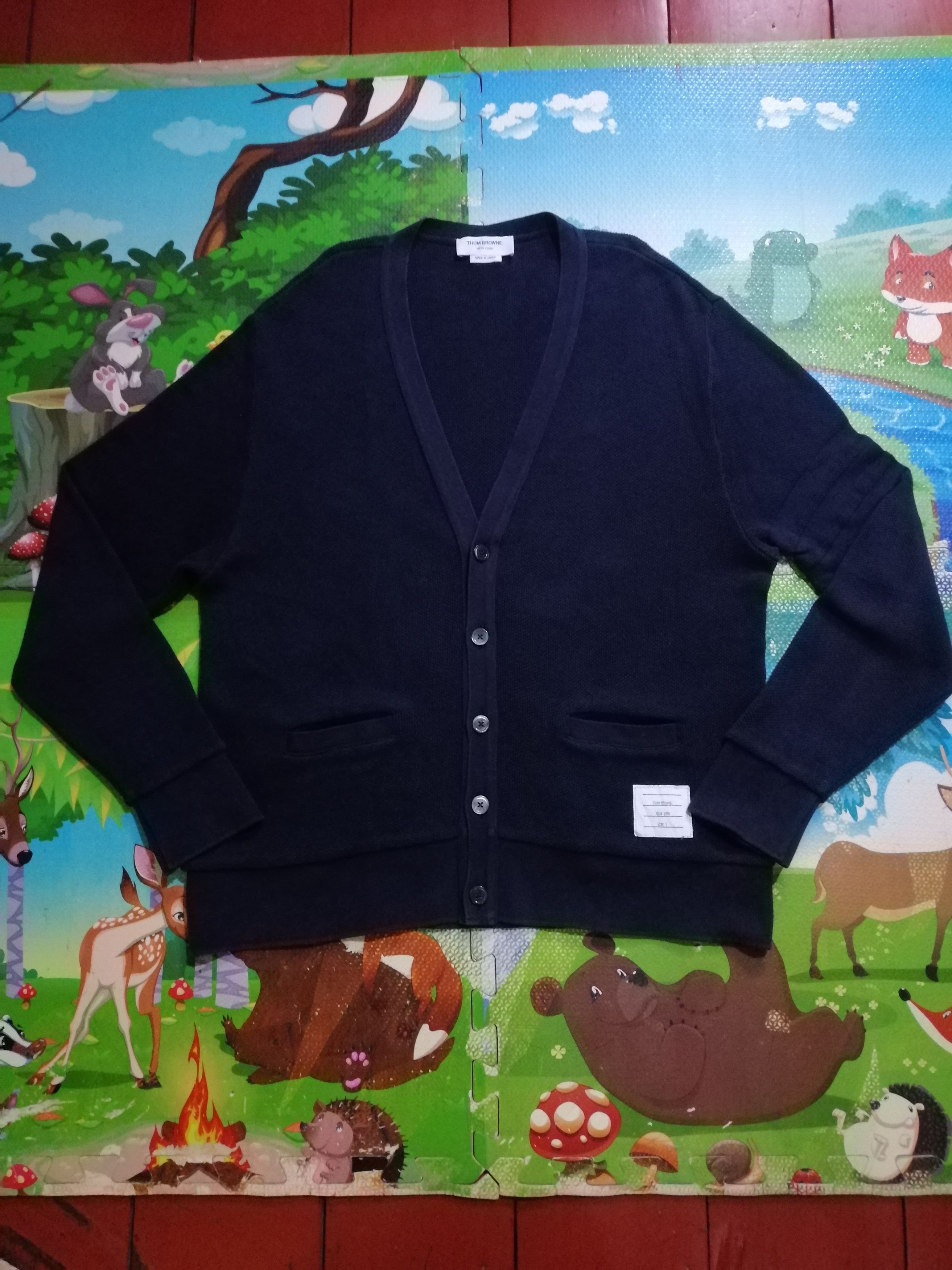 Thom browne 4 bar pique cardigan