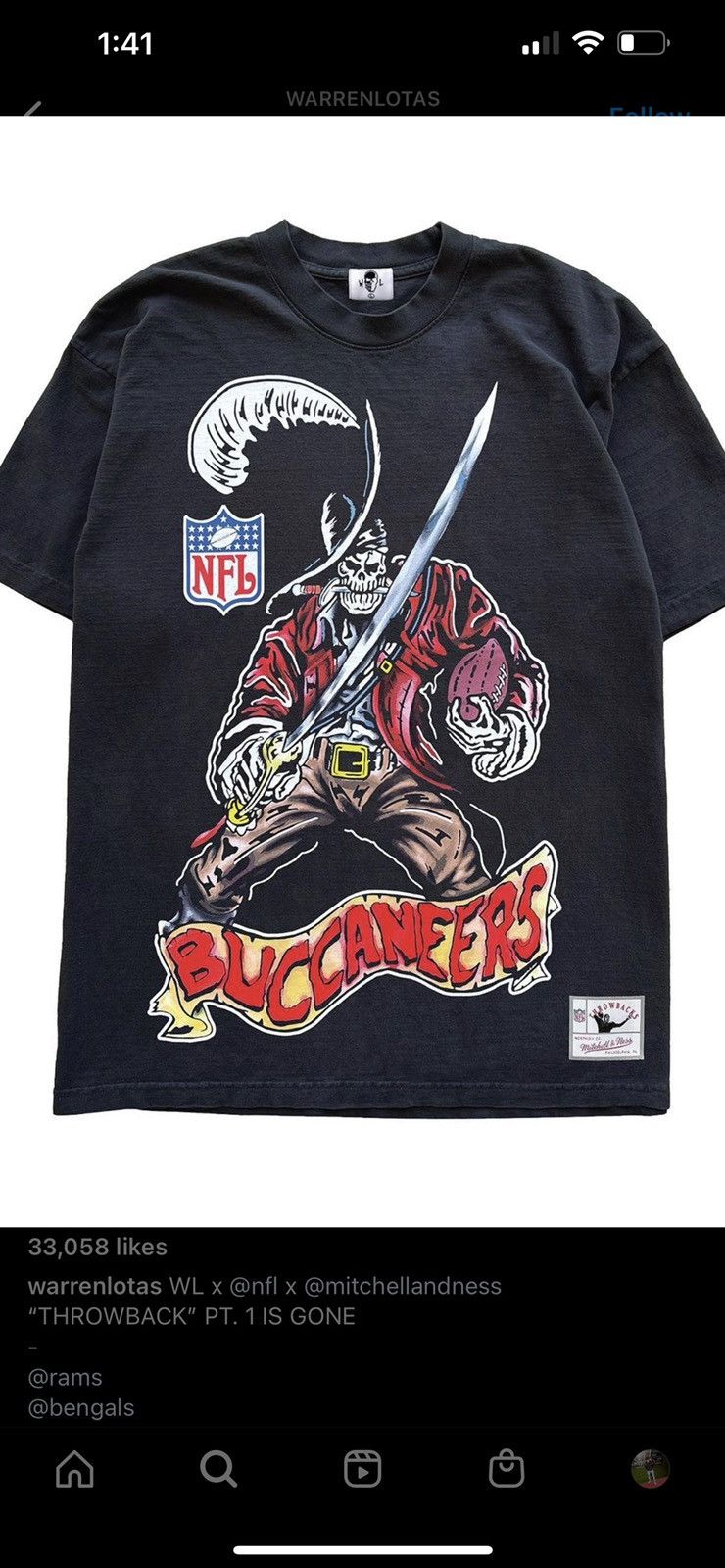 Warren Lotas Warren Lotas NFL Mitchell & Ness Throwback Buccaneers Shirt Size US L / EU 52-54 / 3 - 1 Thumbnail