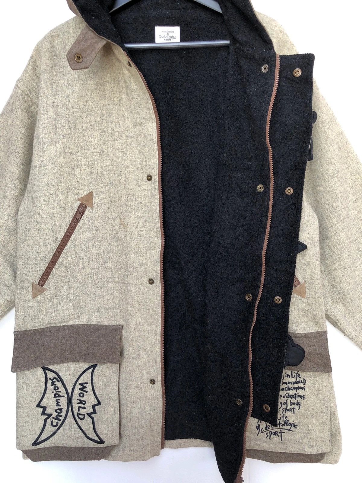 Designer × Jean Charles De Castelbajac × Vintage Vintag Jean Charles De Castelbajac Heavy Hooded Wool Jacket Size US XL / EU 56 / 4 - 6 Thumbnail