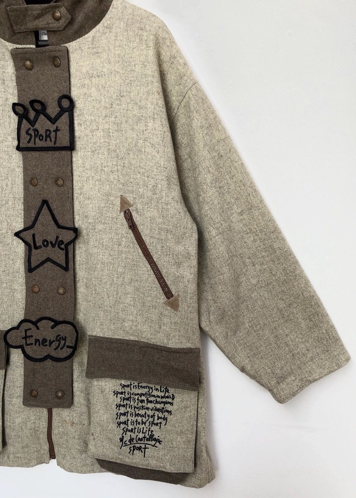Designer × Jean Charles De Castelbajac × Vintage Vintag Jean Charles De Castelbajac Heavy Hooded Wool Jacket Size US XL / EU 56 / 4 - 3 Thumbnail