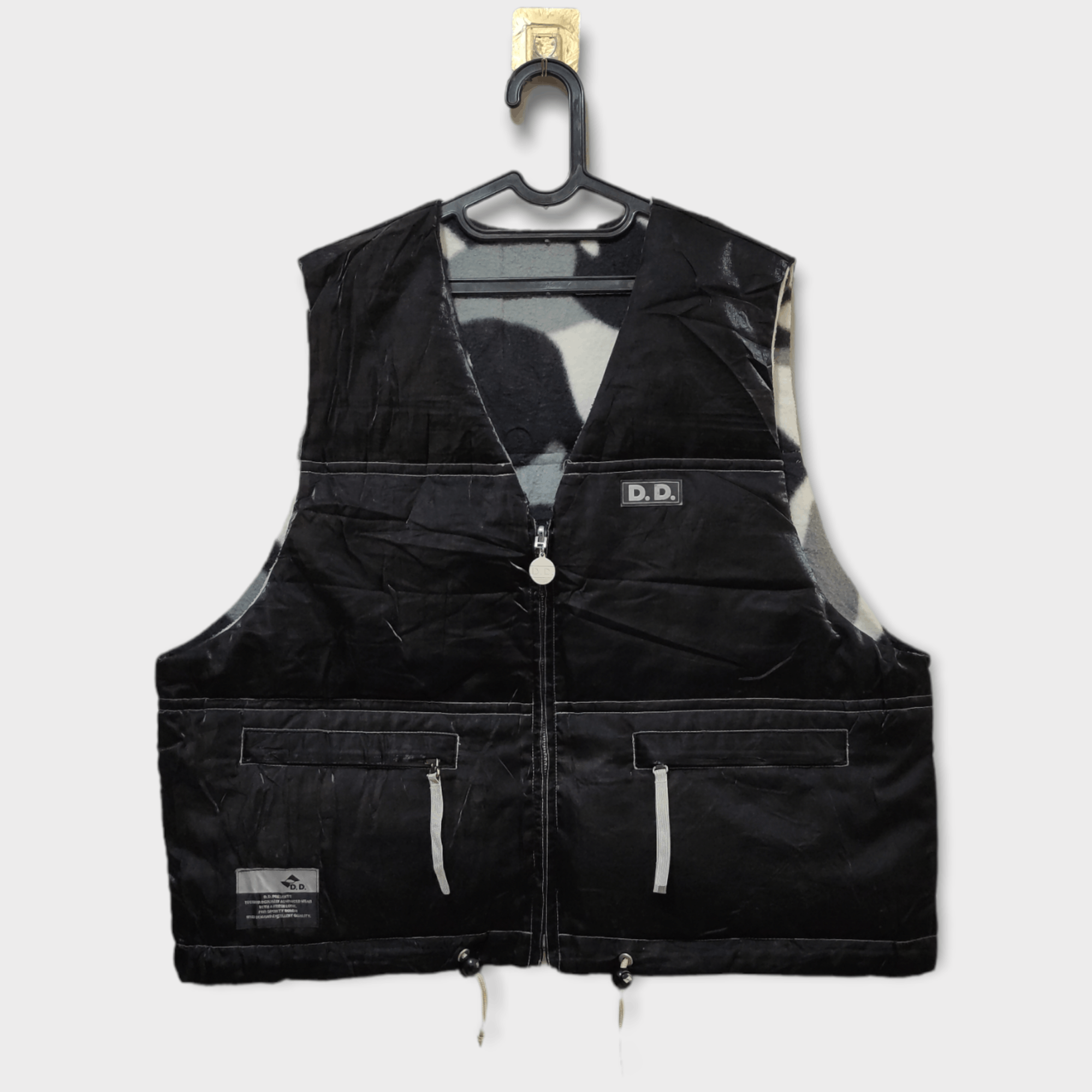 Vintage Descente Decor Sample Black Puffer Vest Reversible