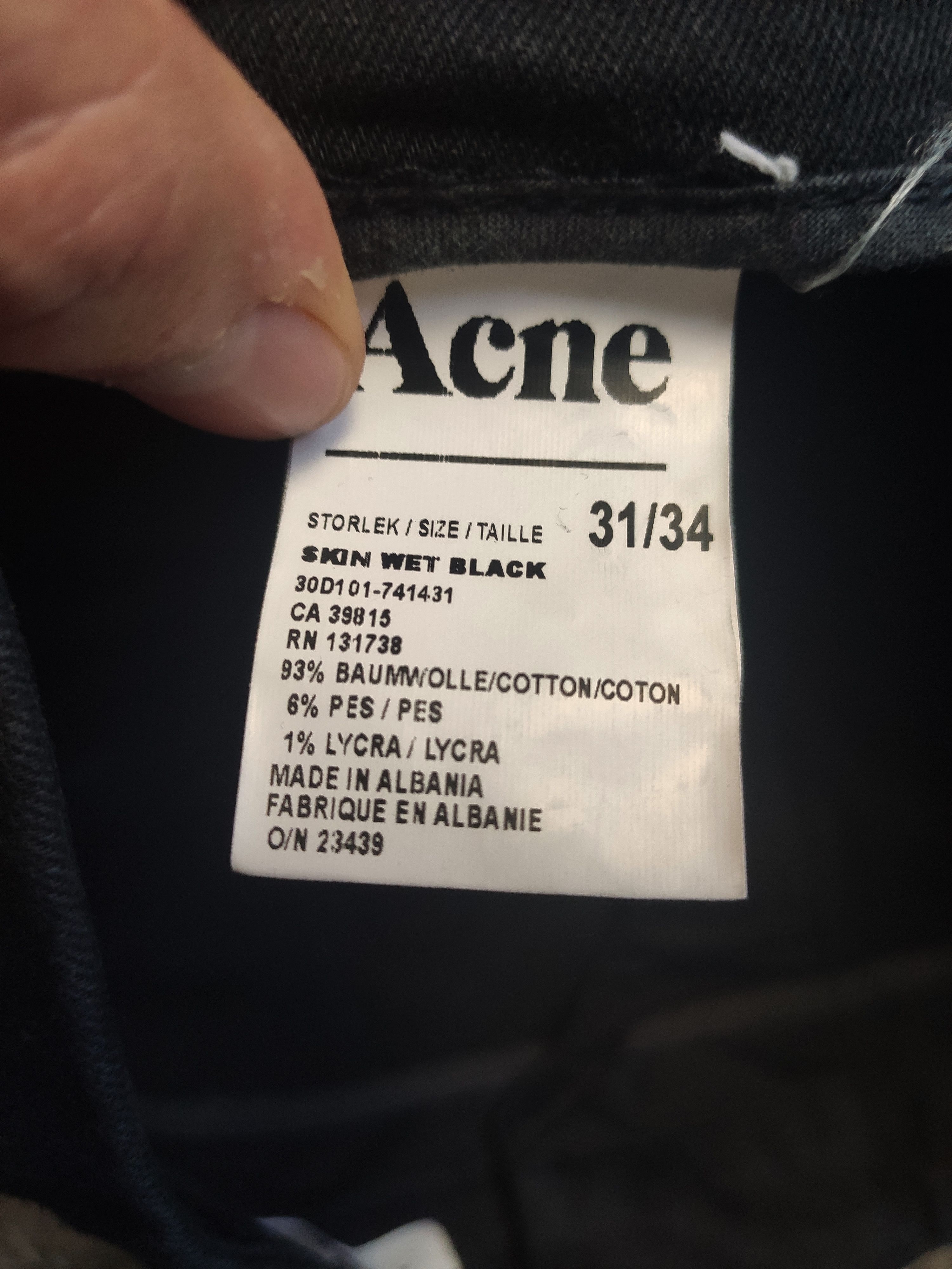 Acne Studios Acne Skin Wet Black 31/34 Pants Size US 31 - 6 Thumbnail