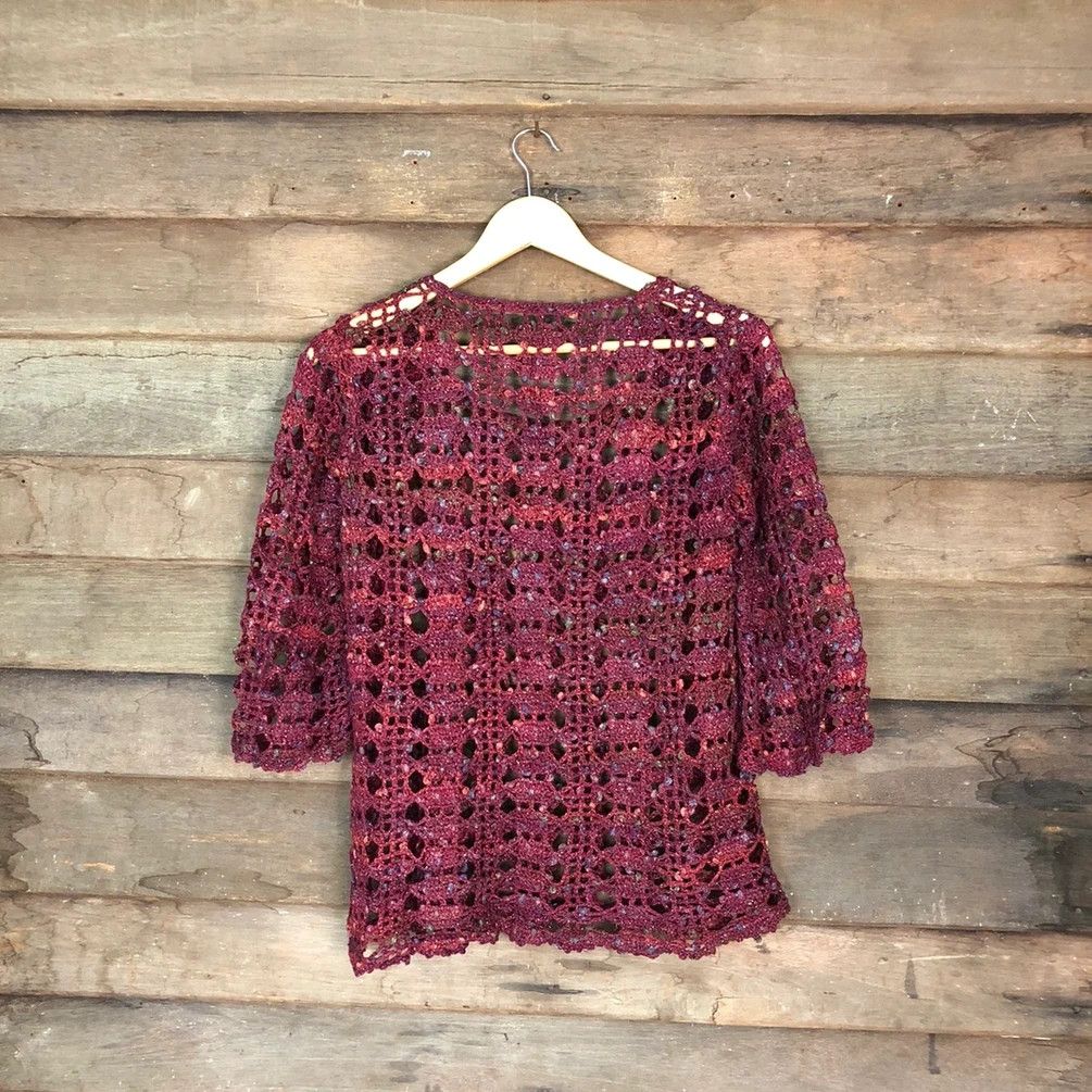 Vintage Japanese Brand crochet Purple Knitwear #H053 Size US S / EU 44-46 / 1 - 7 Thumbnail