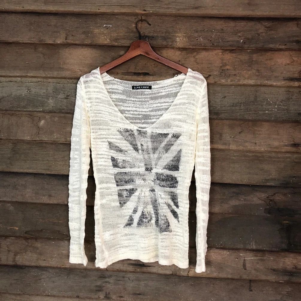 Homespun Knitwear Love Junkie Cream crochet sexy Knitwear #H023 Size US M / EU 48-50 / 2 - 1 Thumbnail