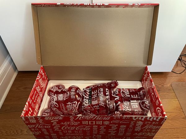 Coca Cola Bearbrick atmos x Coca Cola Clear Red 1000% | Grailed