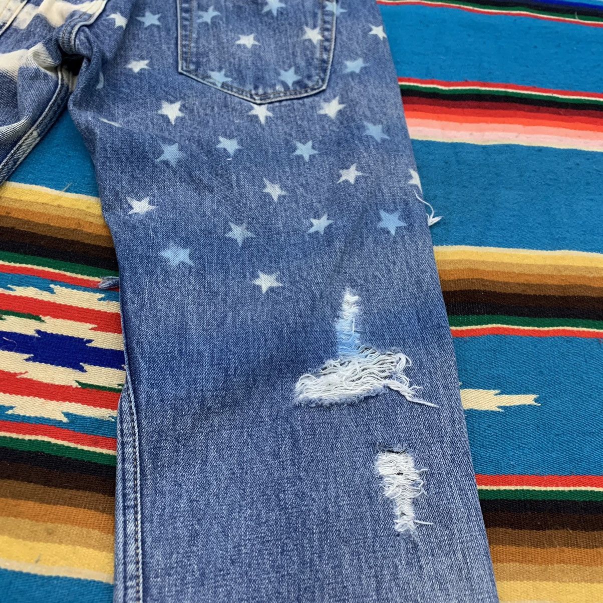 Japanese Brand RNA Inc American Flag Style Distressed Jeans Size US 34 / EU 50 - 13 Thumbnail