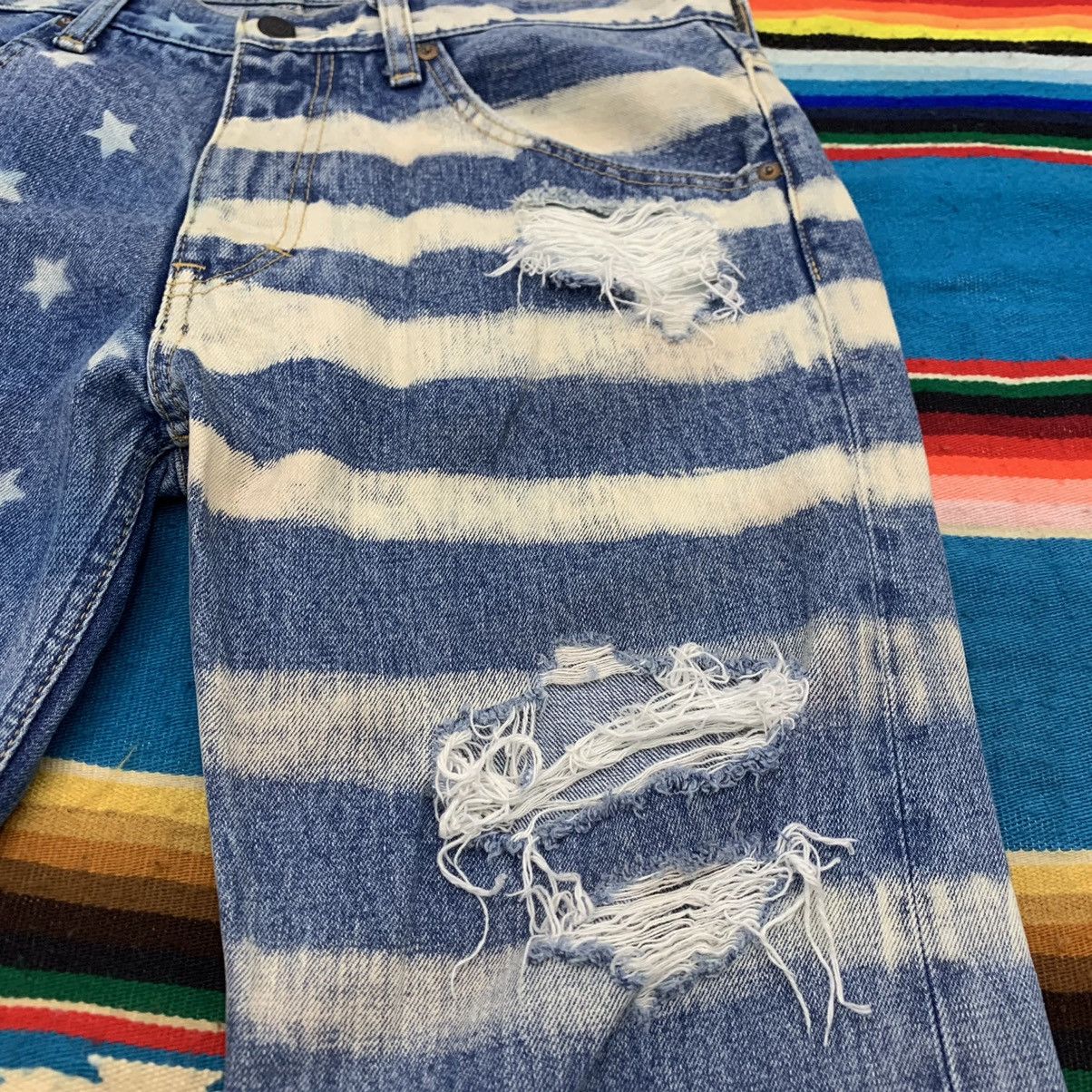 Japanese Brand RNA Inc American Flag Style Distressed Jeans Size US 34 / EU 50 - 11 Thumbnail