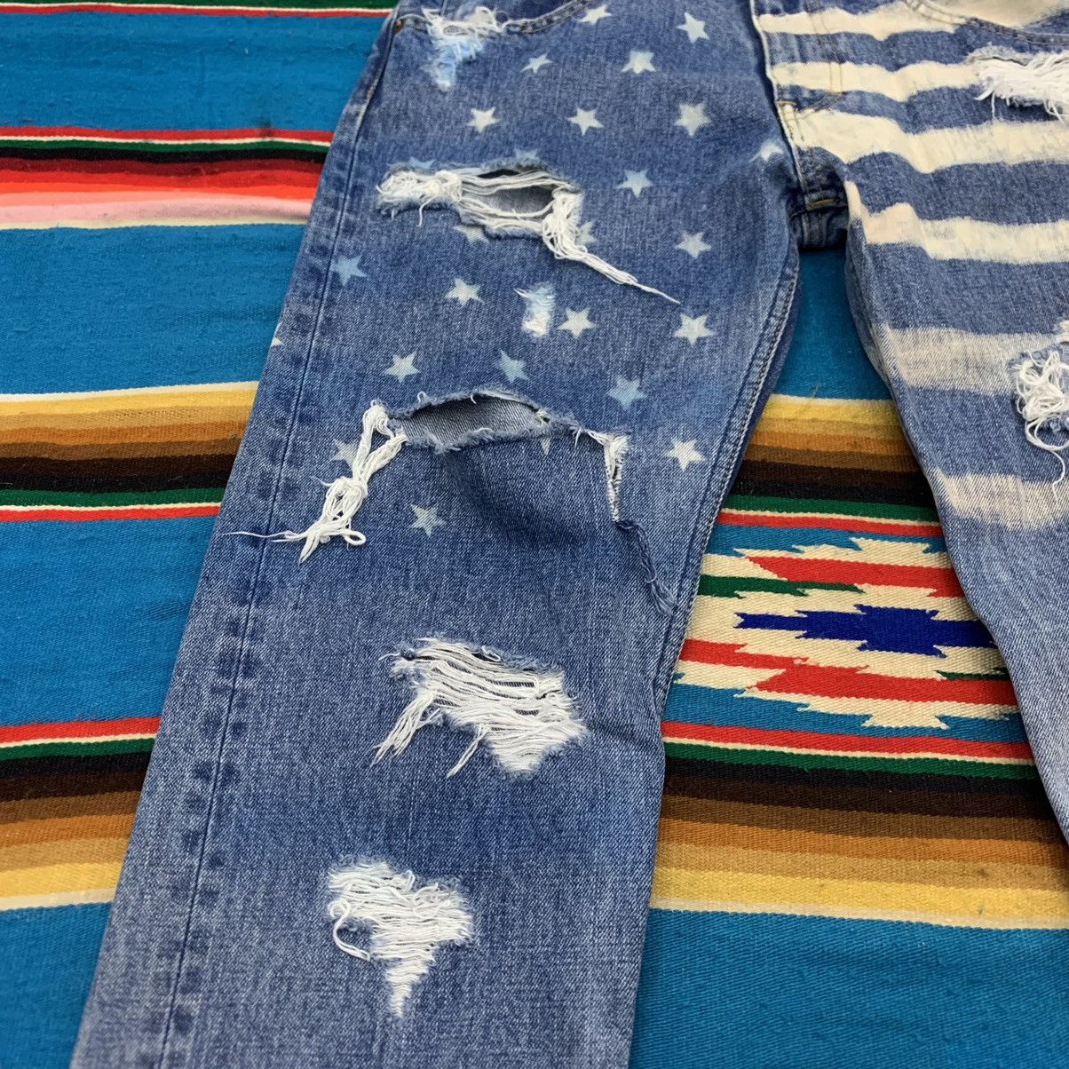 Japanese Brand RNA Inc American Flag Style Distressed Jeans Size US 34 / EU 50 - 10 Thumbnail