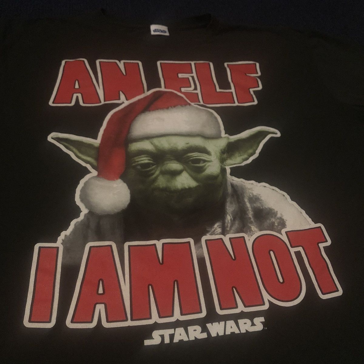 Star Wars Vintage 2000s Star Wars Yoda An Elf I Am Not Christmas Tee Size US XL / EU 56 / 4 - 2 Thumbnail