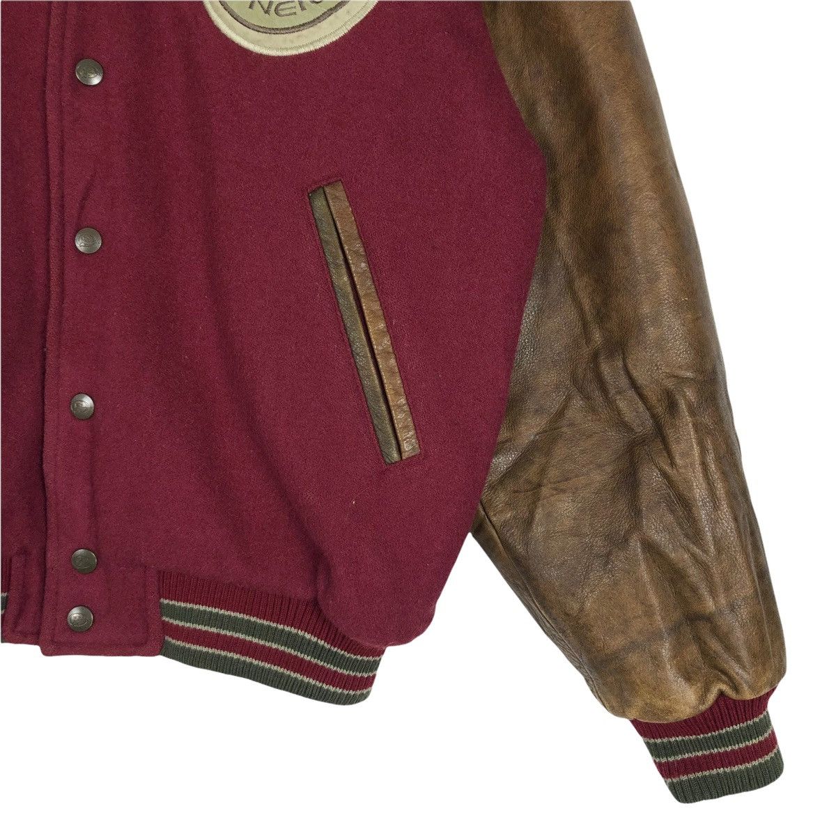 O'Neill × Vintage Vintage 90s O’neill Wool Leather Varsity Jacket Big Logo Size US XL / EU 56 / 4 - 4 Thumbnail
