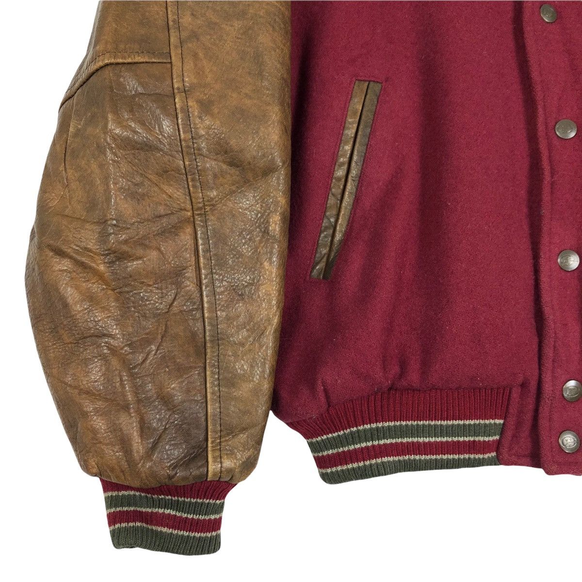 O'Neill × Vintage Vintage 90s O’neill Wool Leather Varsity Jacket Big Logo Size US XL / EU 56 / 4 - 7 Thumbnail