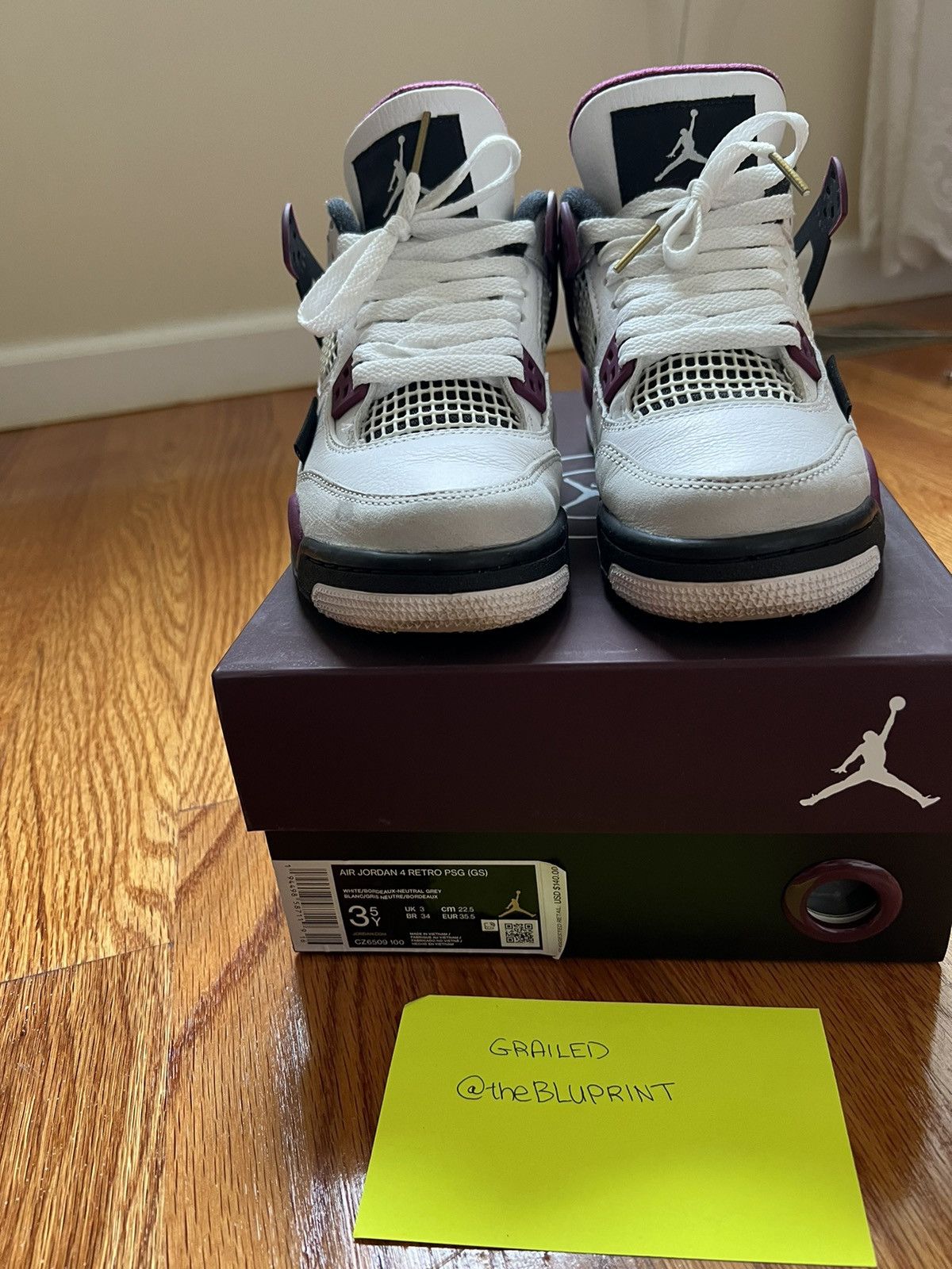 Jordan Brand Air Jordan 4 Paris Saint-Germain PSG Size US 5 / EU 37 - 3 Thumbnail