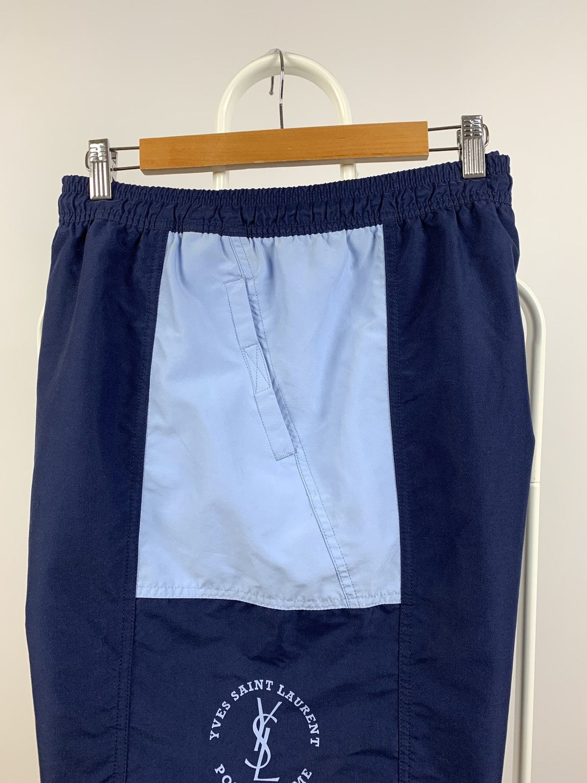 Vintage Vintage Yves Saint Laurent Pour Homme YSL Navy Blue Shorts Size US 34 / EU 50 - 9 Thumbnail