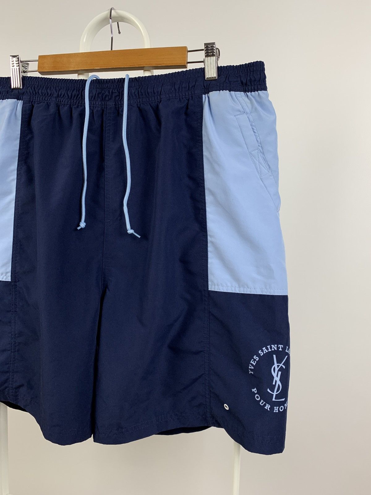 Vintage Vintage Yves Saint Laurent Pour Homme YSL Navy Blue Shorts Size US 34 / EU 50 - 4 Thumbnail