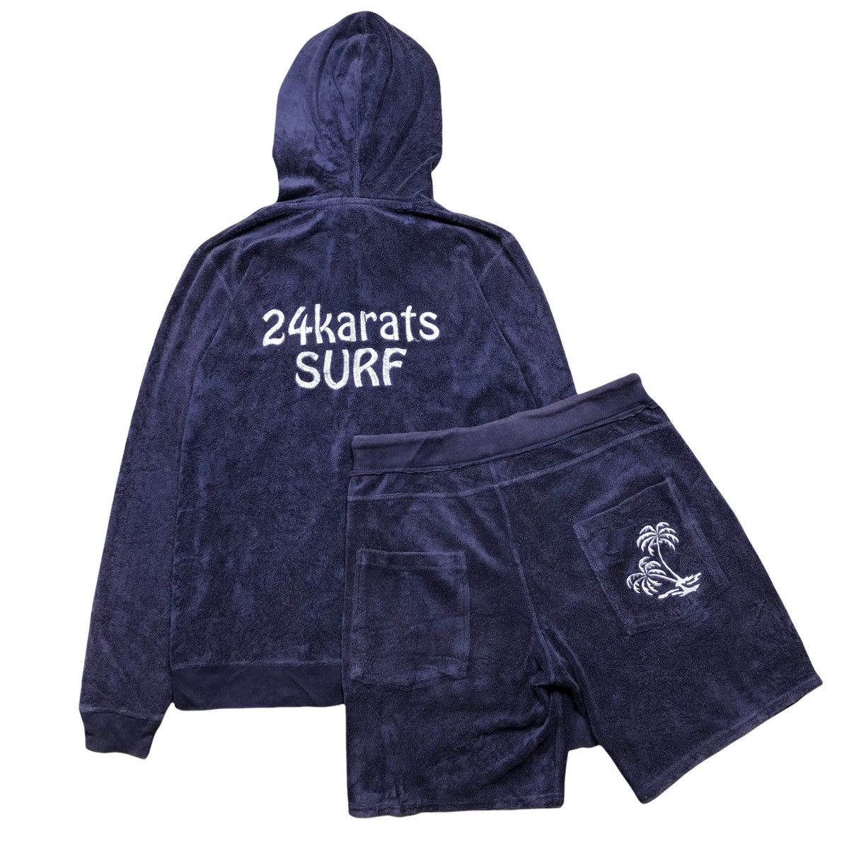 Vintage 24 Karats Surf Fleece Hoodie Sweater With Short Pants Size US M / EU 48-50 / 2 - 25 Thumbnail