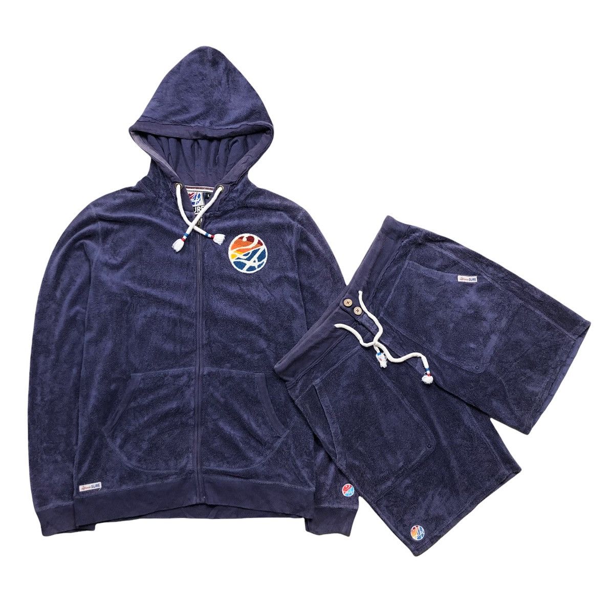Vintage 24 Karats Surf Fleece Hoodie Sweater With Short Pants Size US M / EU 48-50 / 2 - 2 Thumbnail