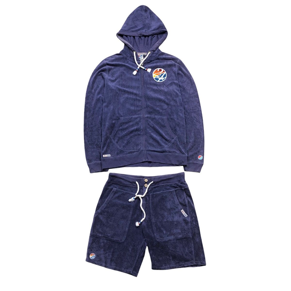 Vintage 24 Karats Surf Fleece Hoodie Sweater With Short Pants Size US M / EU 48-50 / 2 - 1 Thumbnail