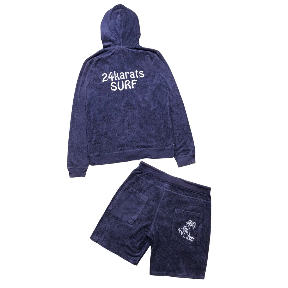 Vintage 24 Karats Surf Fleece Hoodie Sweater With Short Pants Size US M / EU 48-50 / 2 - 24 Thumbnail
